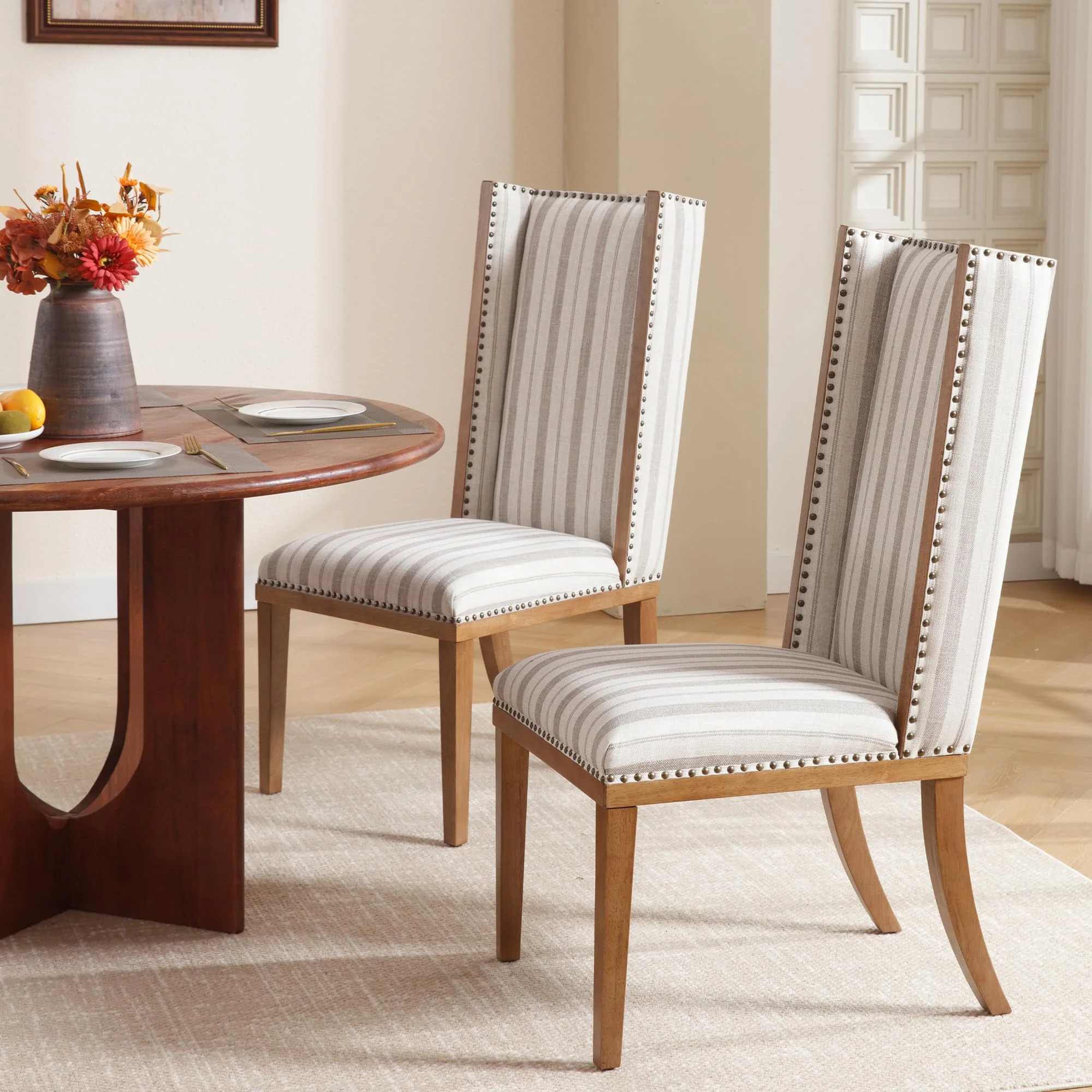Mid Century High Back Dining Chairs Set of 2 - XX001DC - Image 9
