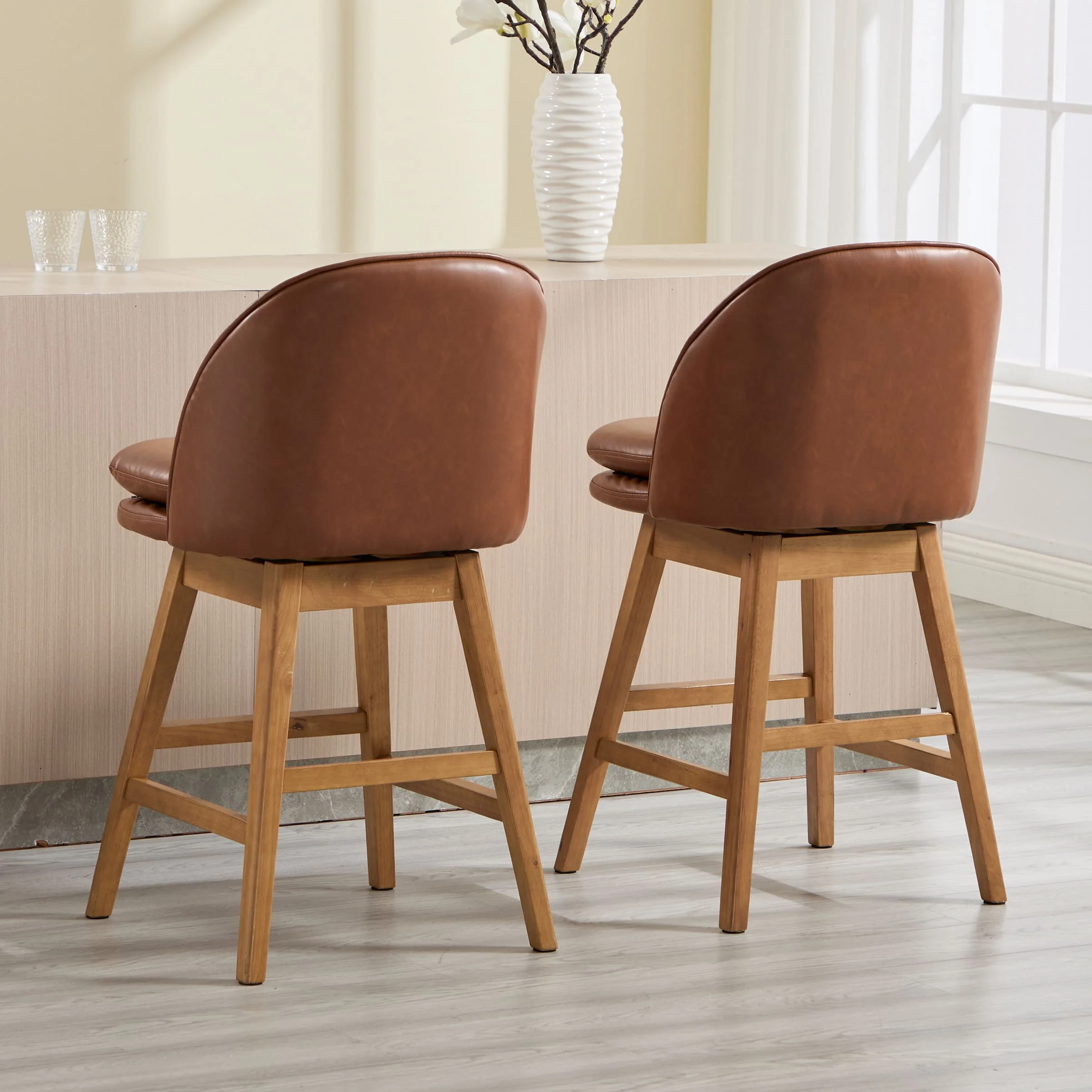 Janoray Mid-Century Swivel Counter Stools Set of 2 - 3004CS - Image 10