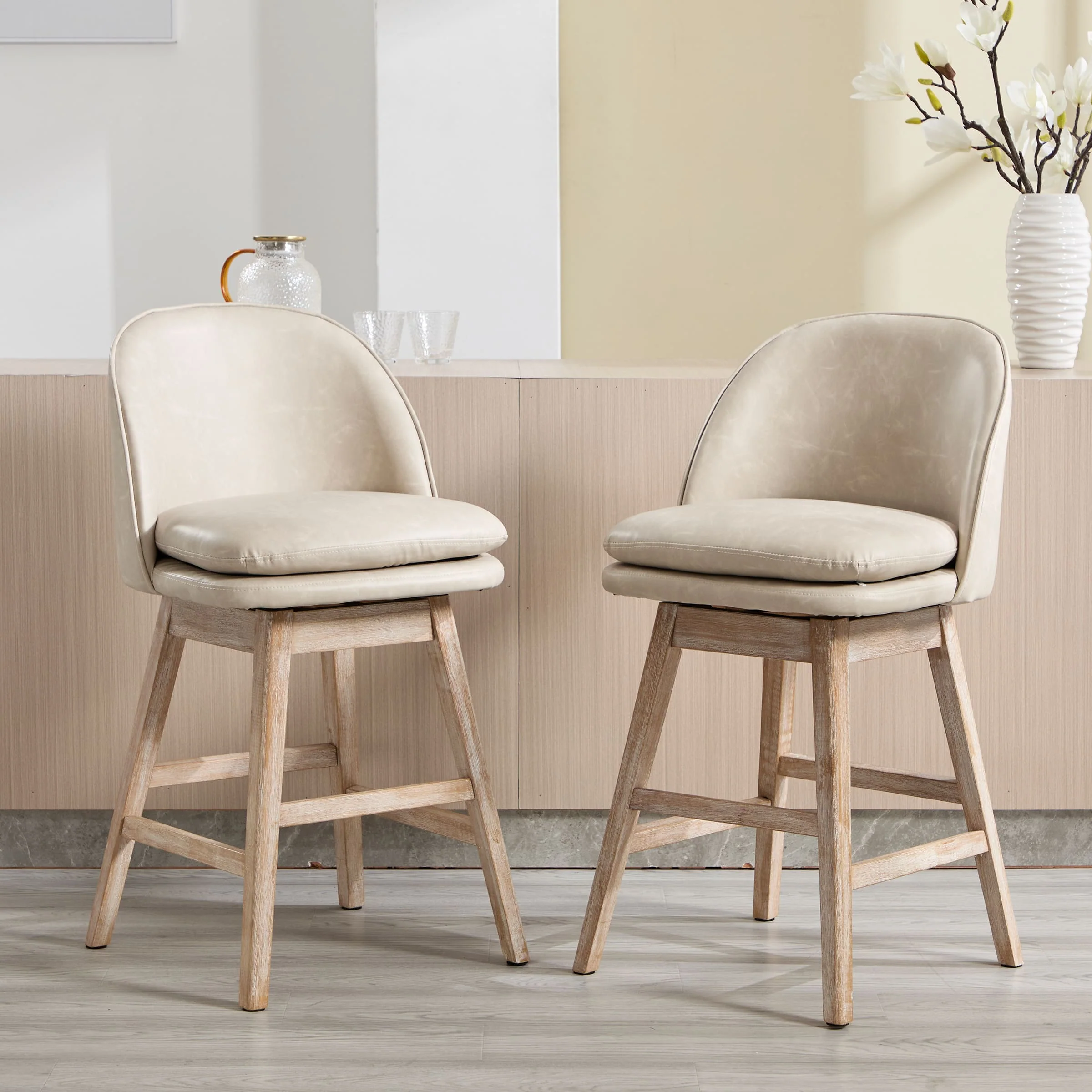 Janoray Mid-Century Swivel Counter Stools Set of 2 - 3004CS - Image 17