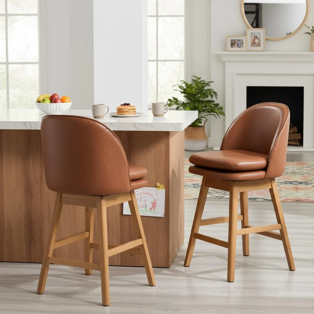 Janoray Mid-Century Swivel Counter Stools Set of 2 - 3004CS - Image 8