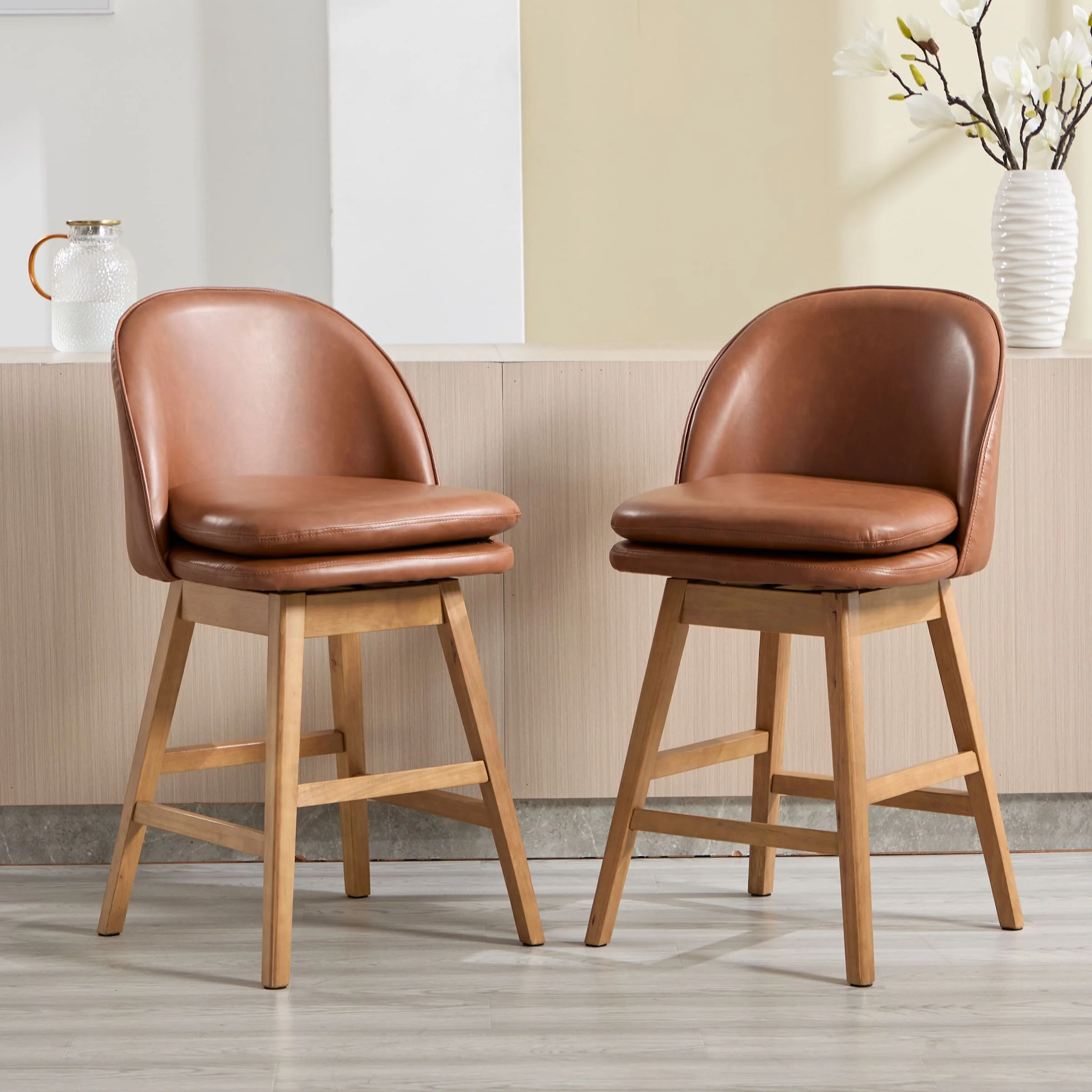Janoray Mid-Century Swivel Counter Stools Set of 2 - 3004CS - Image 9