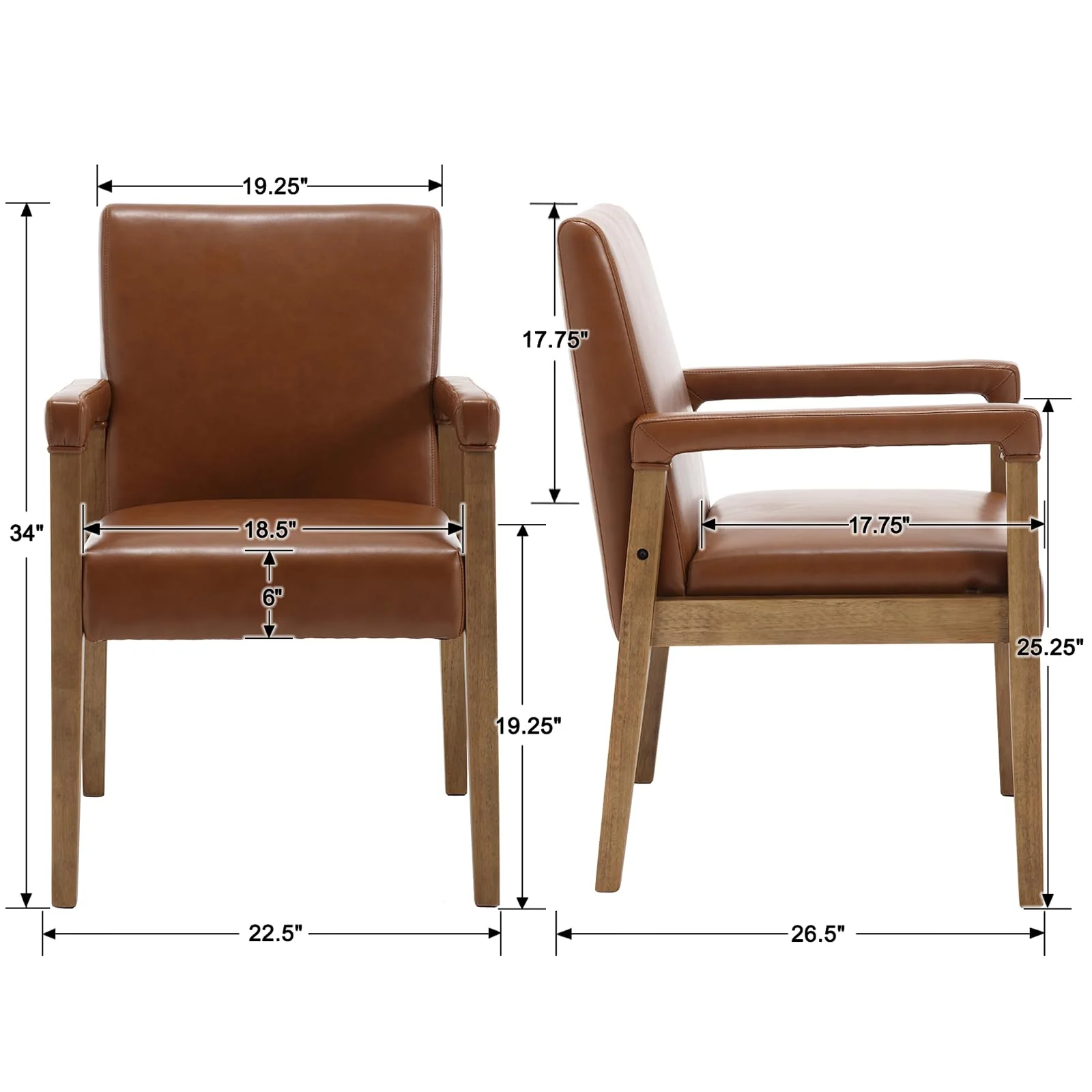Mid Century Wood Dining Chairs Set of 2 - 1927DC - Image 17