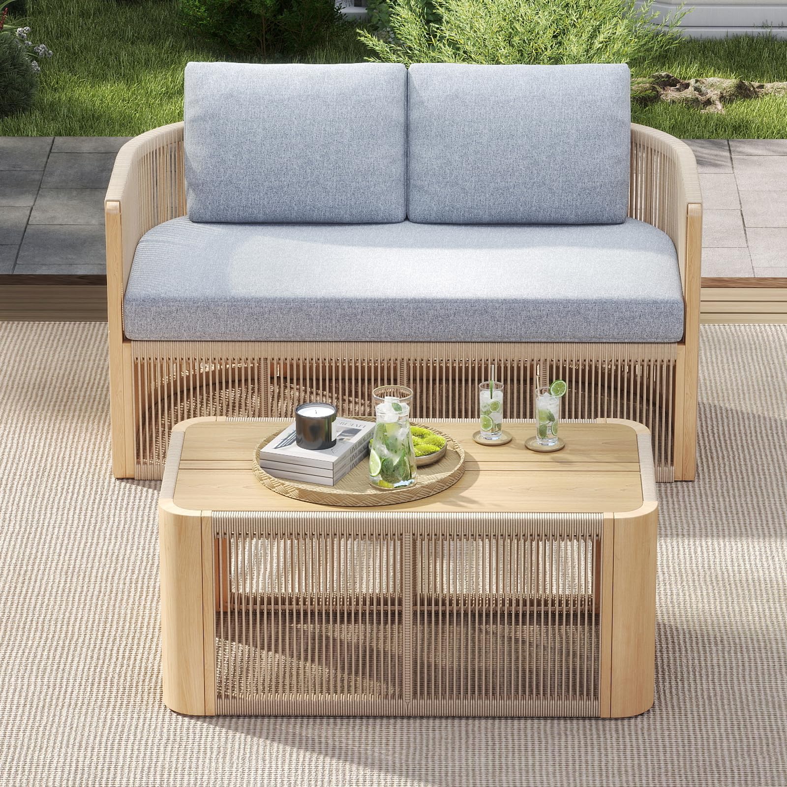 Woven Rope Outdoor Armchair Set of 2 - 1621AC - Image 12