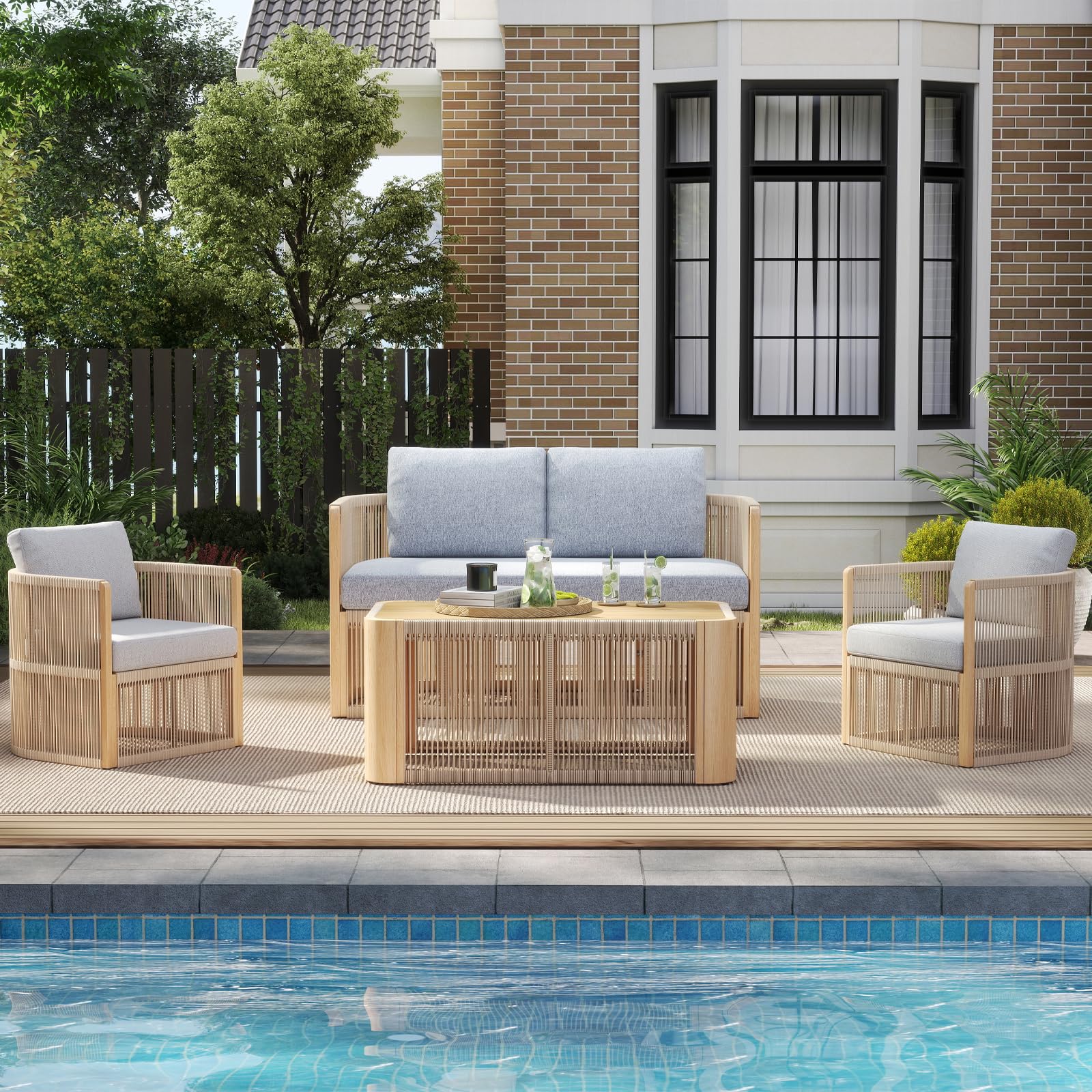 Woven Rope Outdoor Armchair Set of 2 - 1621AC - Image 13