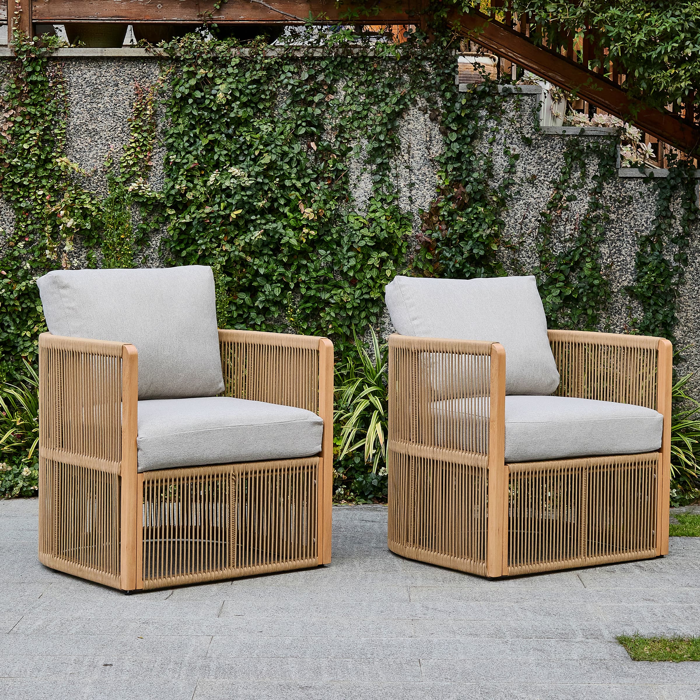 Woven Rope Outdoor Armchair Set of 2 - 1621AC - Image 22