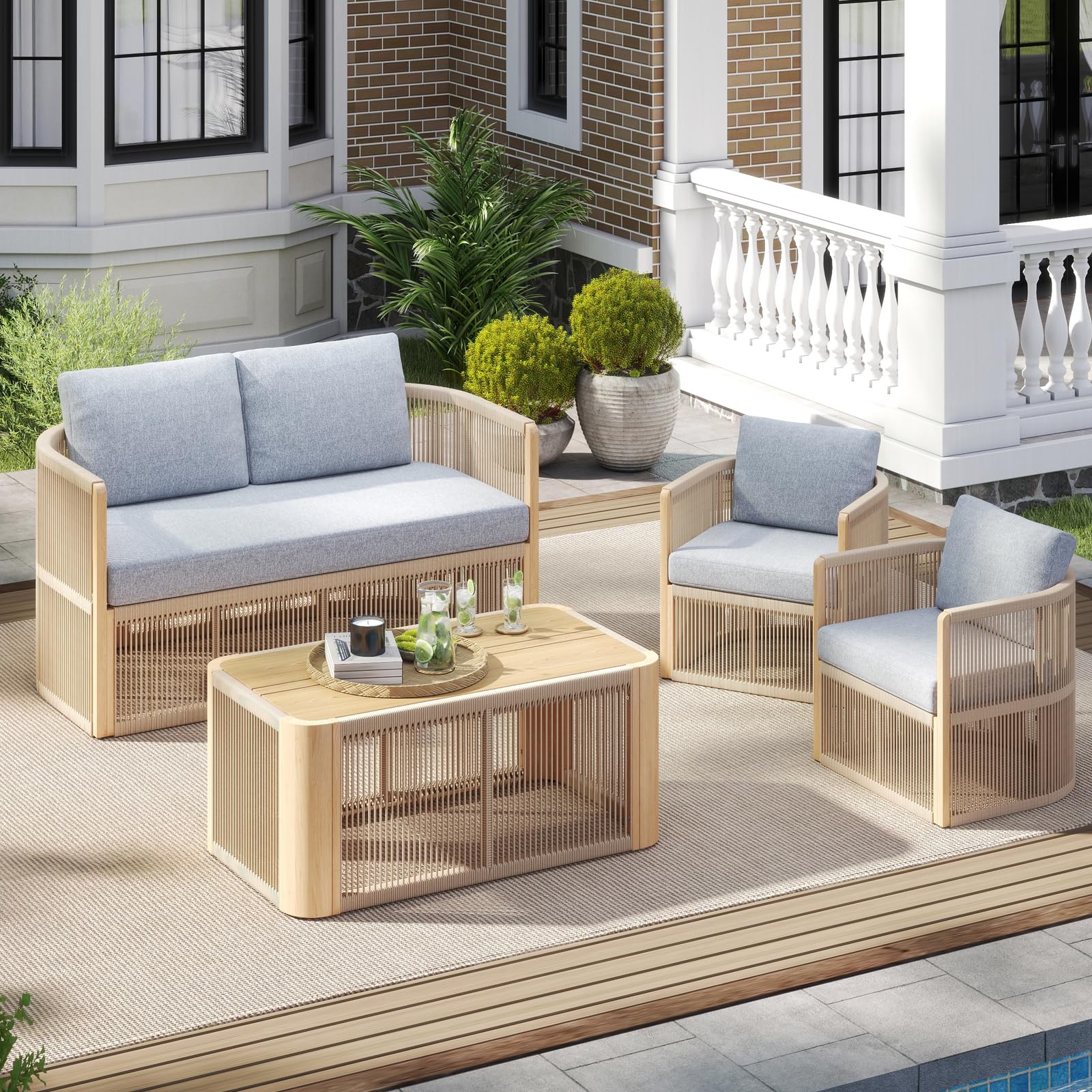 Woven Rope Outdoor Armchair Set of 2 - 1621AC - Image 29