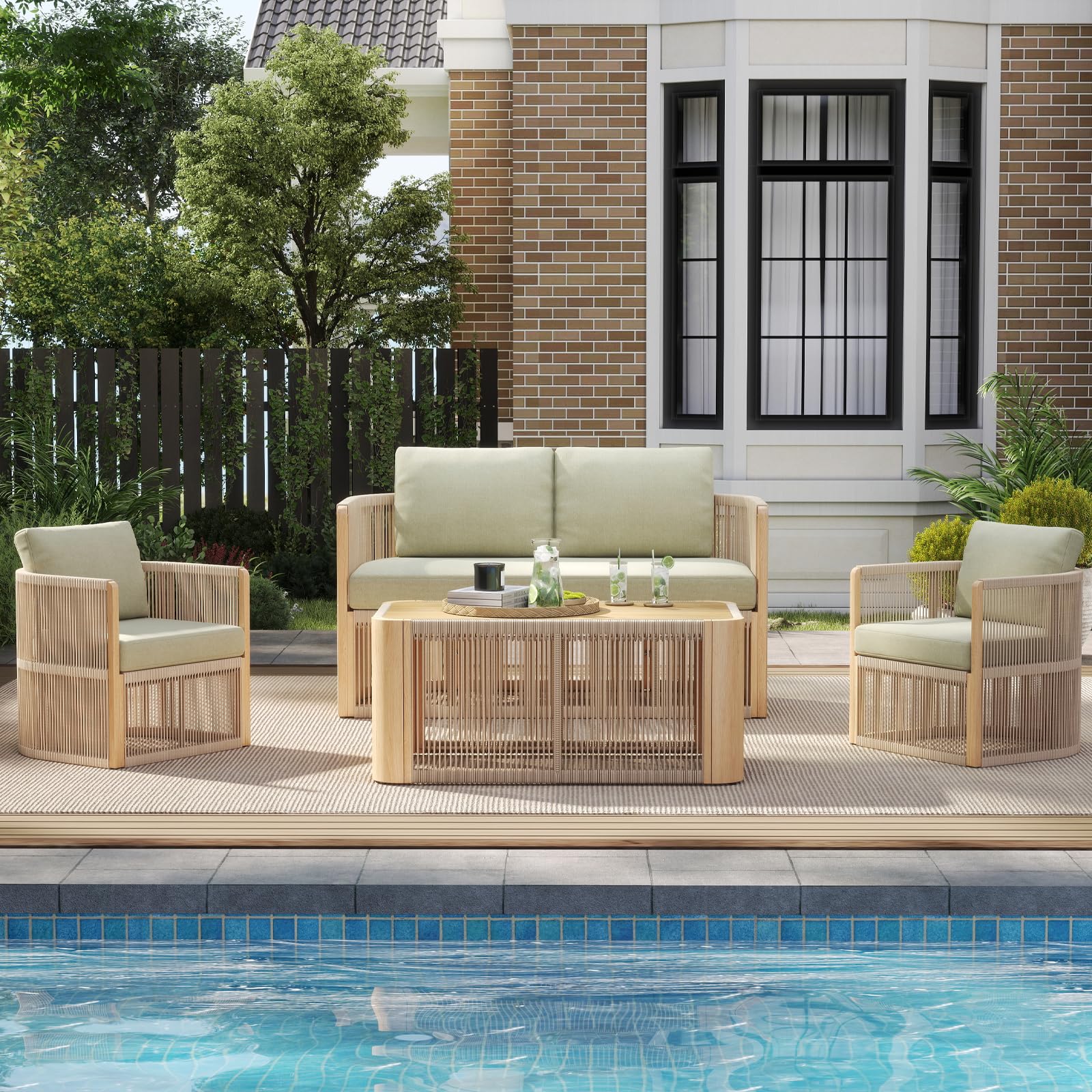 Woven Rope Outdoor Armchair Set of 2 - 1621AC - Image 3
