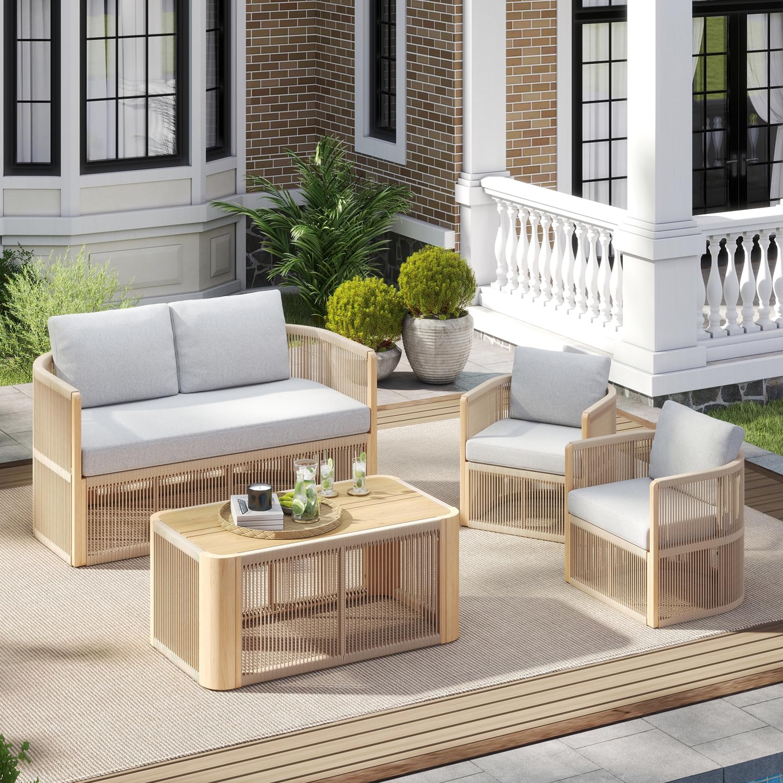 Woven Rope Outdoor Armchair Set of 2 - 1621AC - Image 30