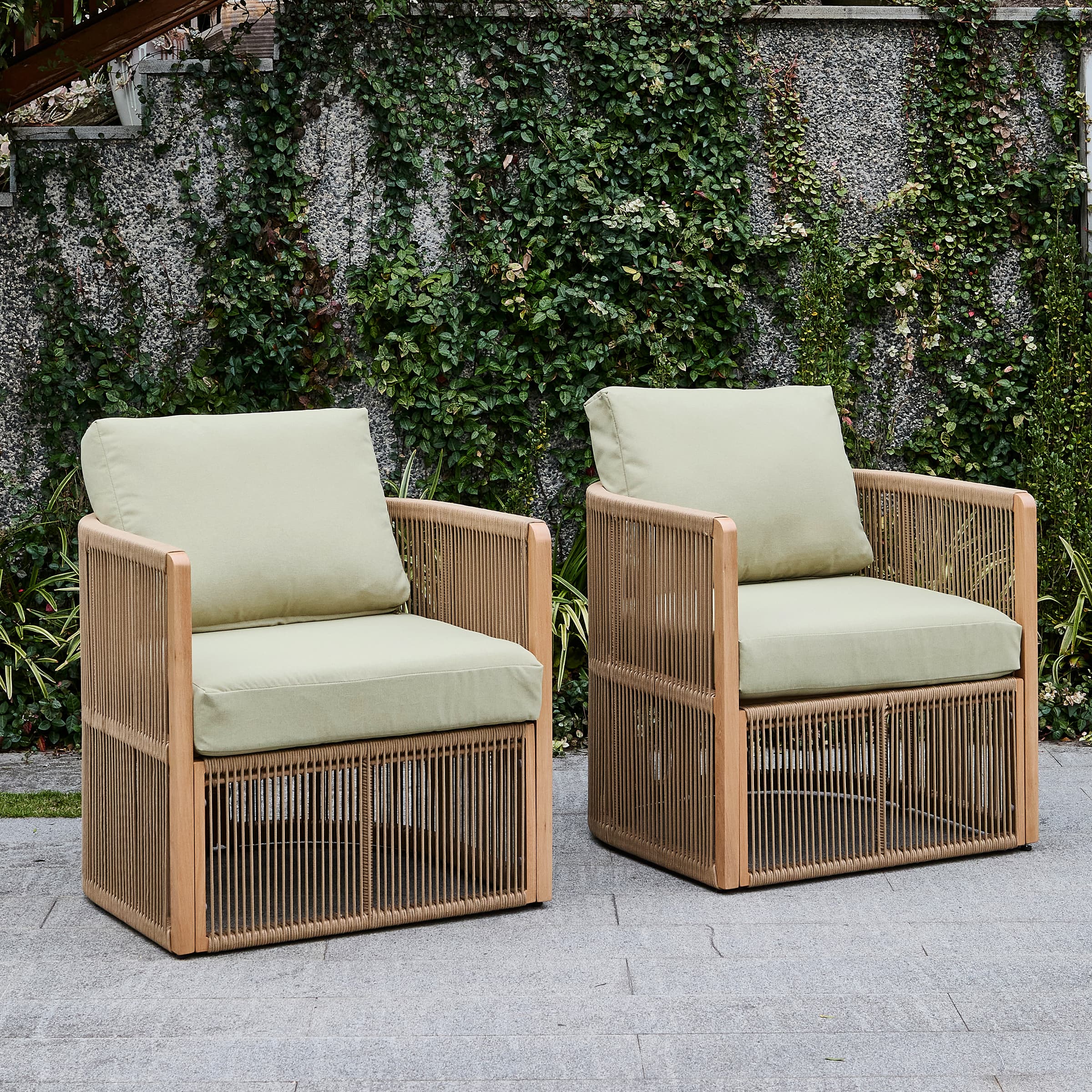 Woven Rope Outdoor Armchair Set of 2 - 1621AC - Image 4