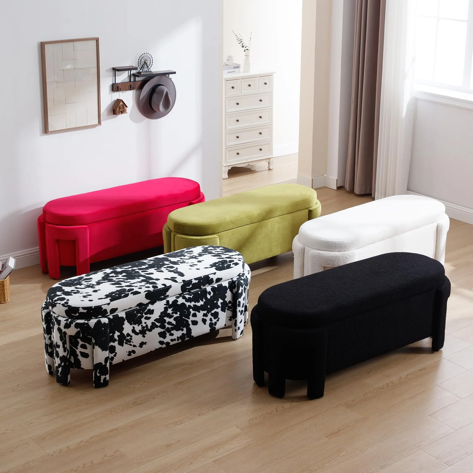Modern Velvet Storage Entryway Bench - 2630BH - Image 11