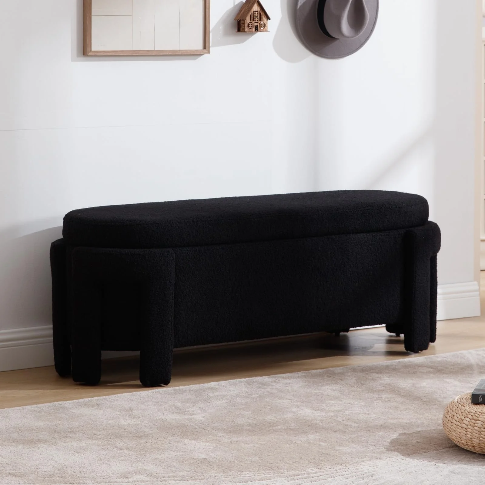 Modern Velvet Storage Entryway Bench - 2630BH - Image 14