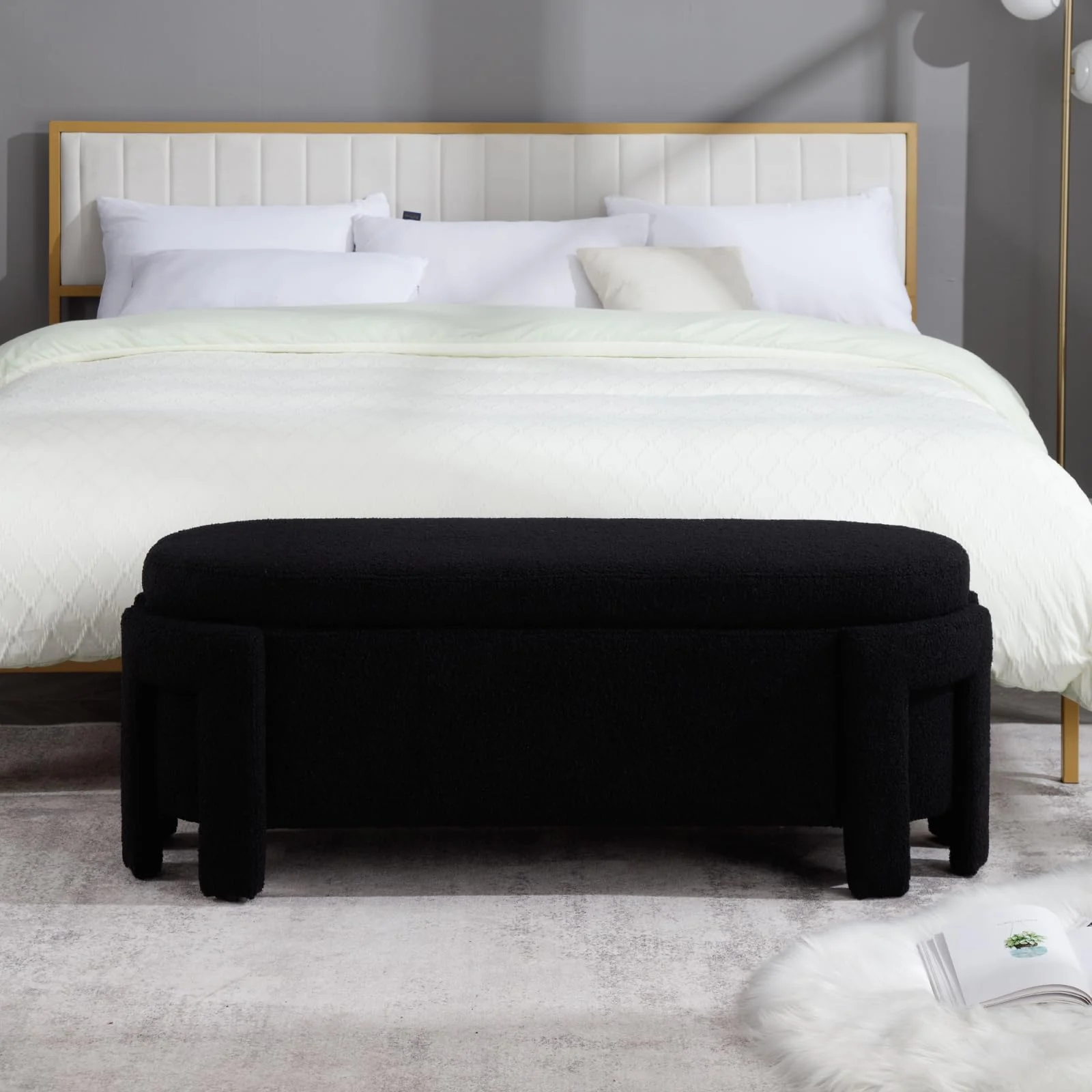 Modern Velvet Storage Entryway Bench - 2630BH - Image 15