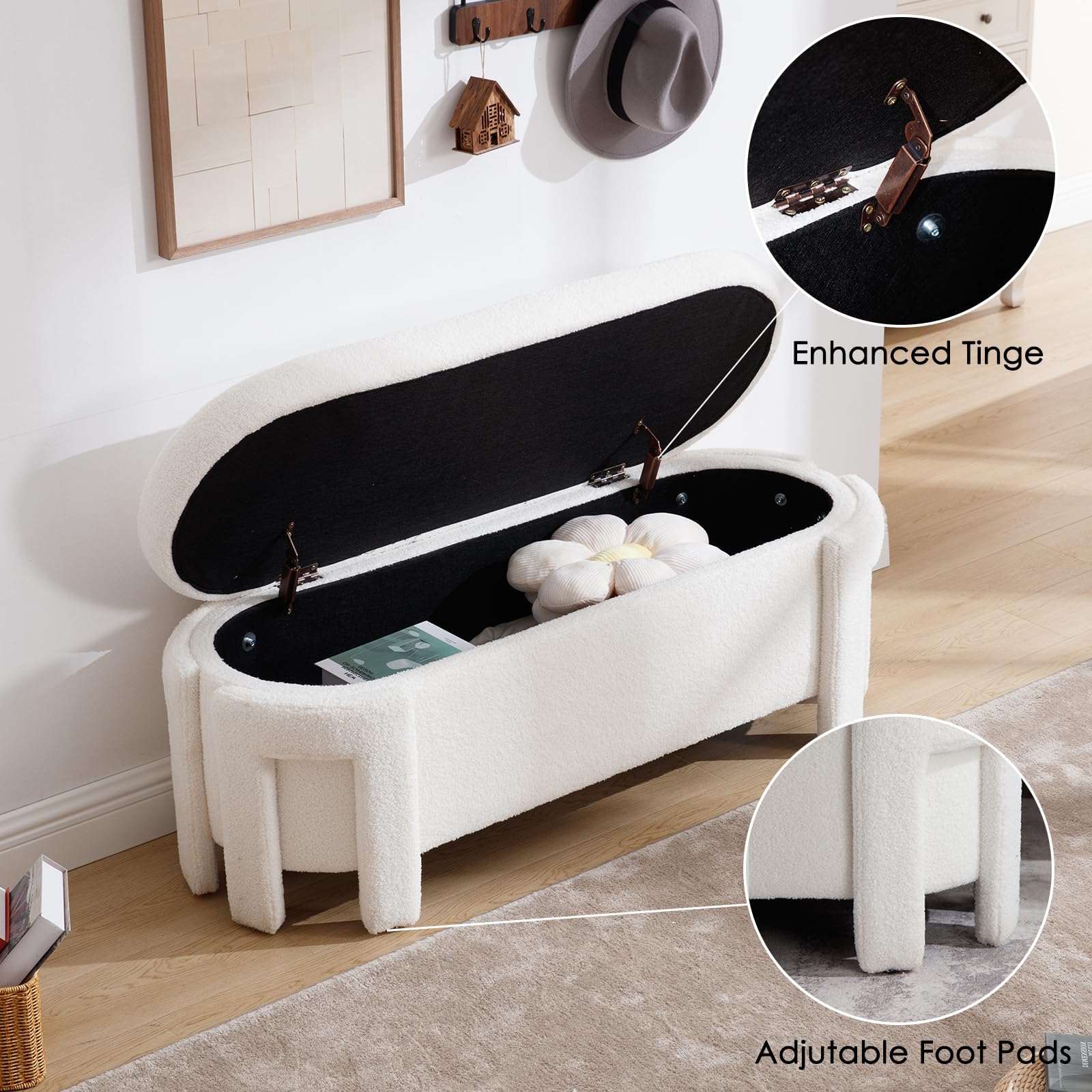 Modern Velvet Storage Entryway Bench - 2630BH - Image 3