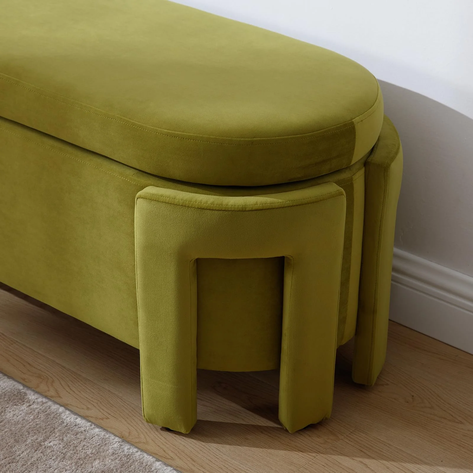 Modern Velvet Storage Entryway Bench - 2630BH - Image 9