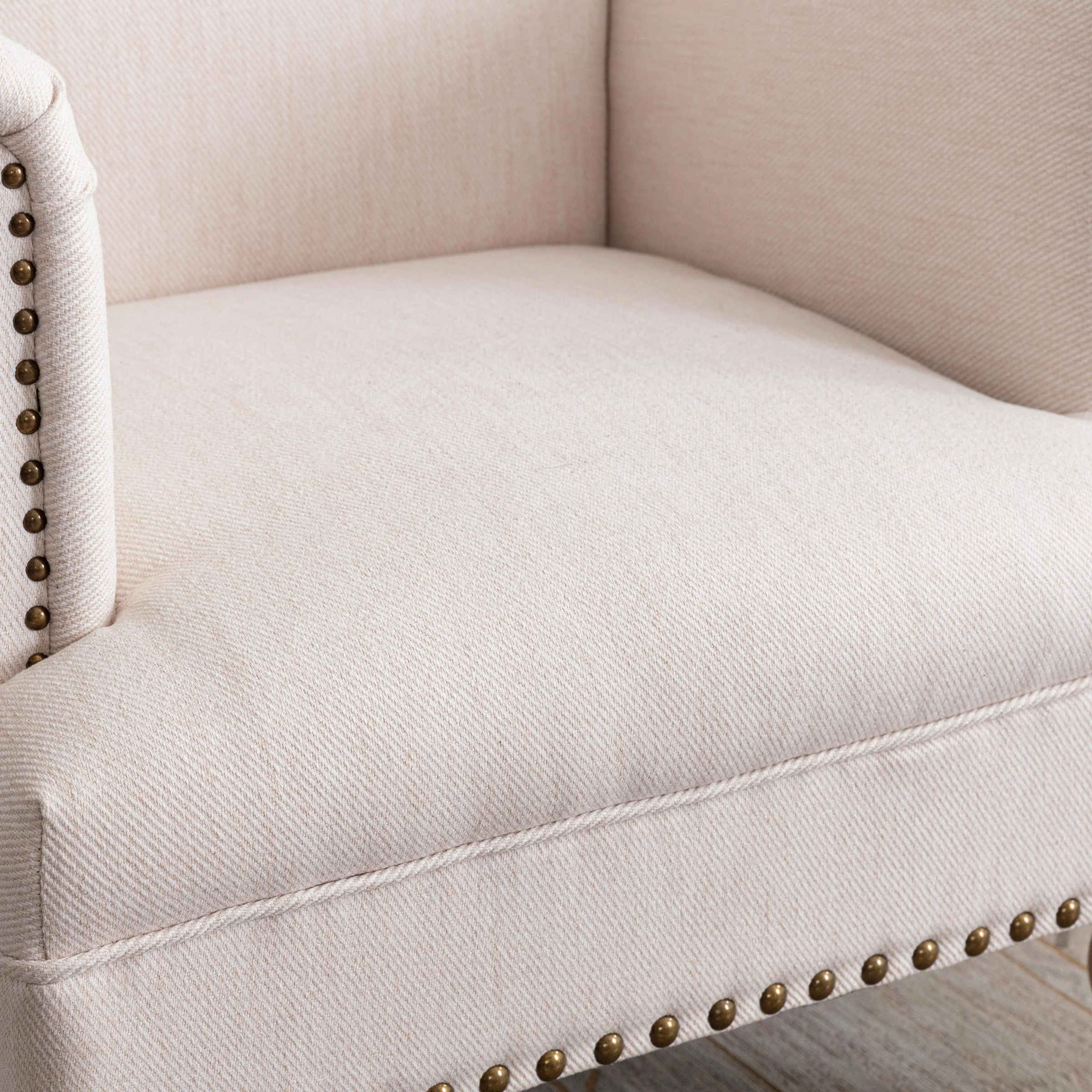 Nailhead Trim Linen Accent Chair 1 PCS - 8330AC - Image 13