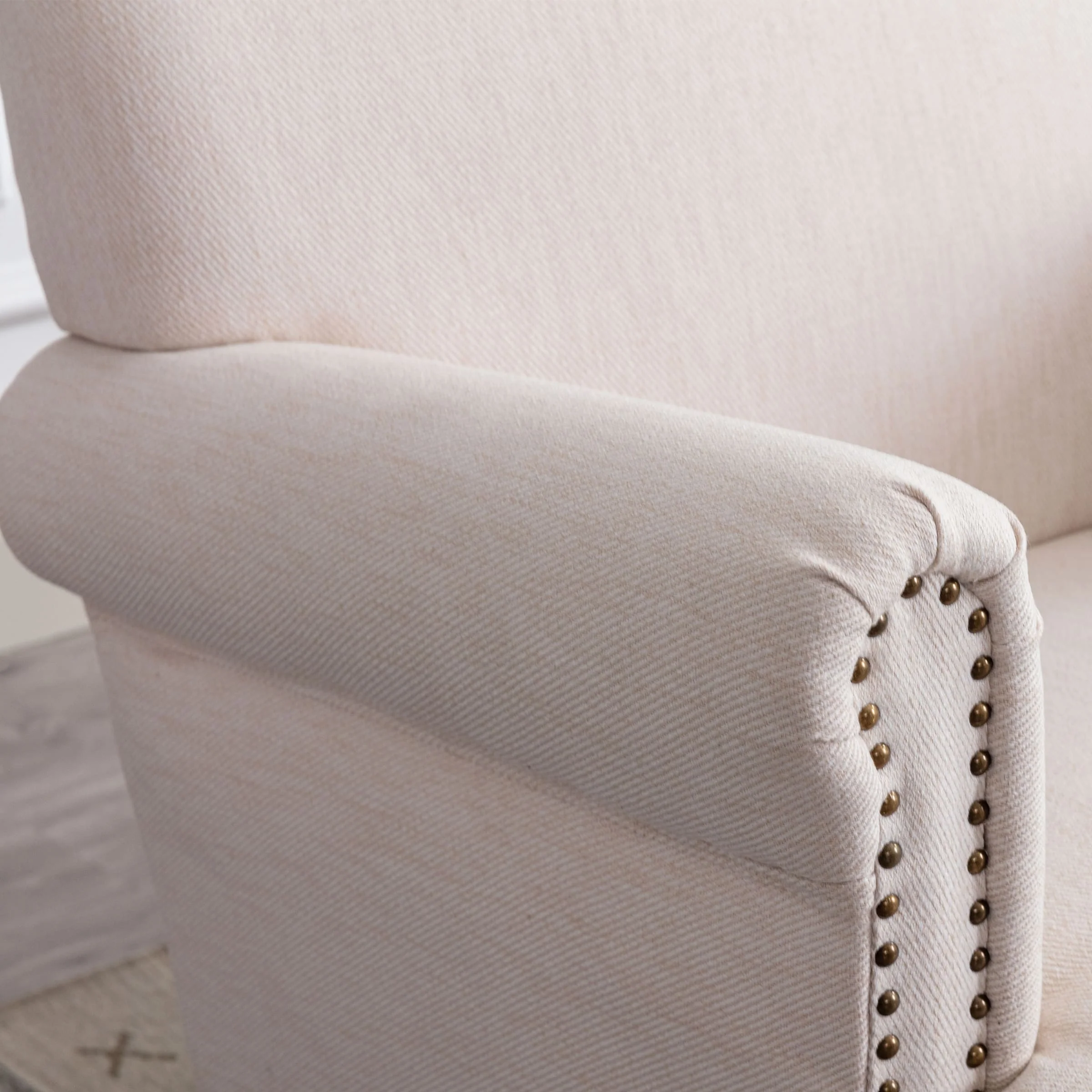Nailhead Trim Linen Accent Chair 1 PCS - 8330AC - Image 16