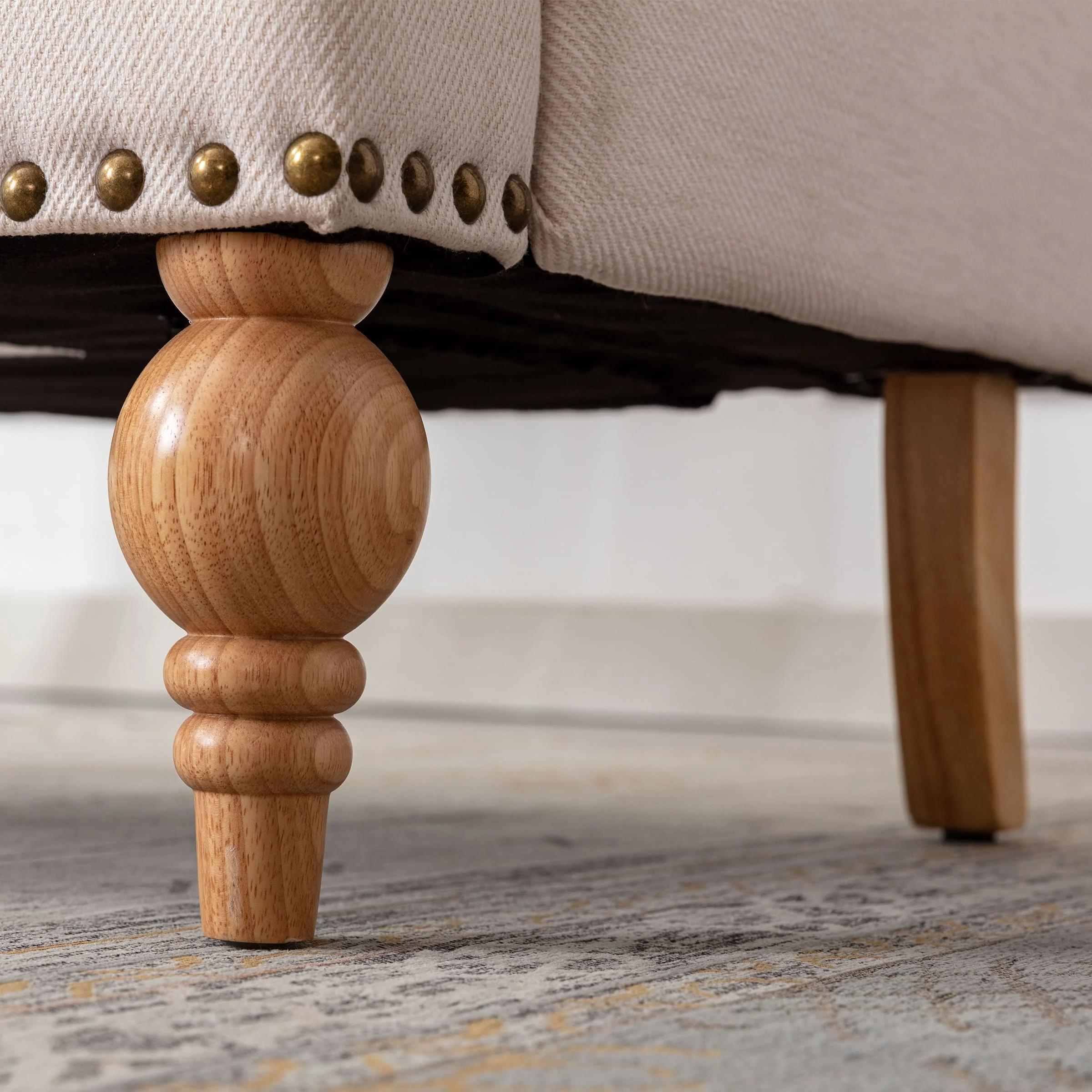 Nailhead Trim Linen Accent Chair 1 PCS - 8330AC - Image 18
