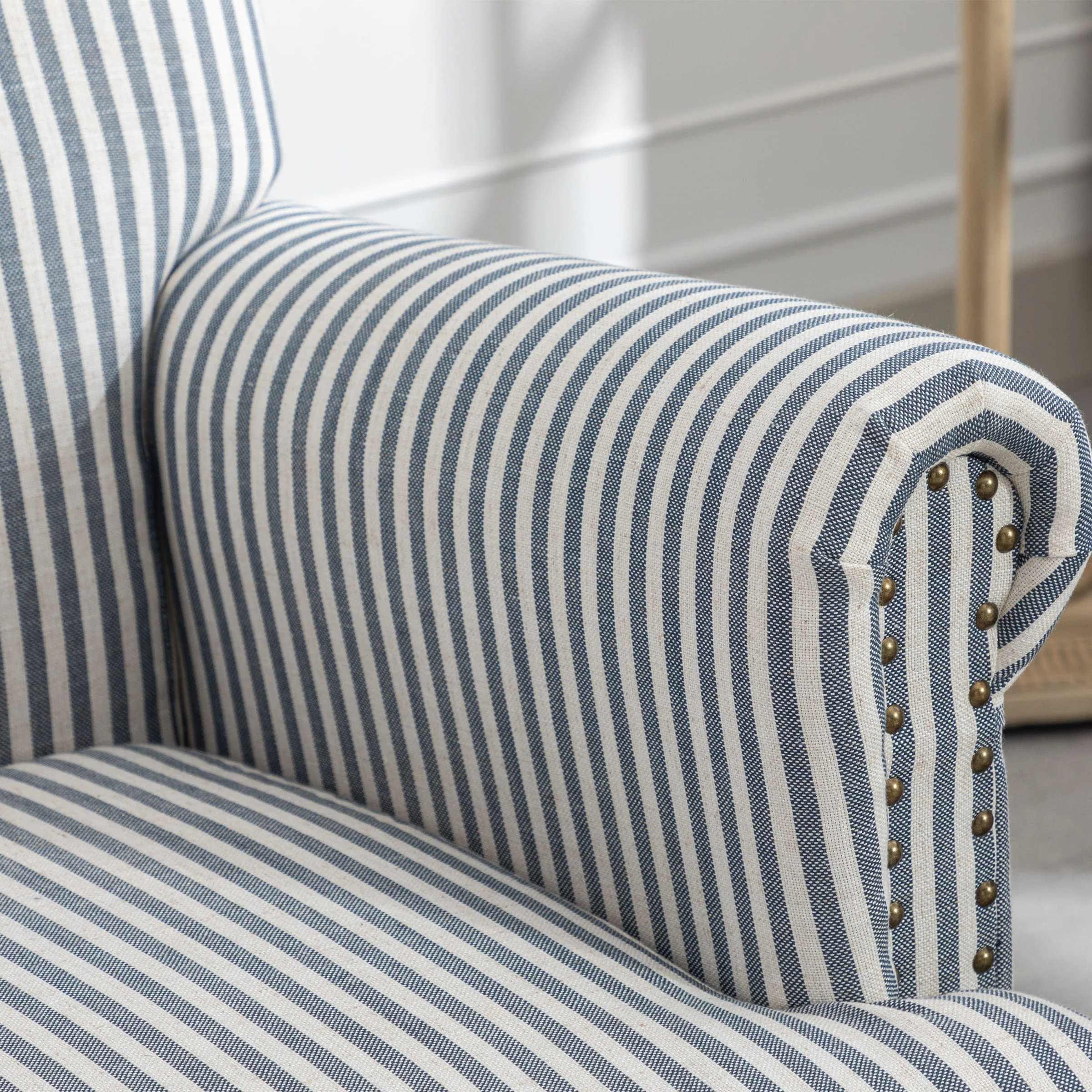 Nailhead Trim Linen Accent Chair 1 PCS - 8330AC - Image 25