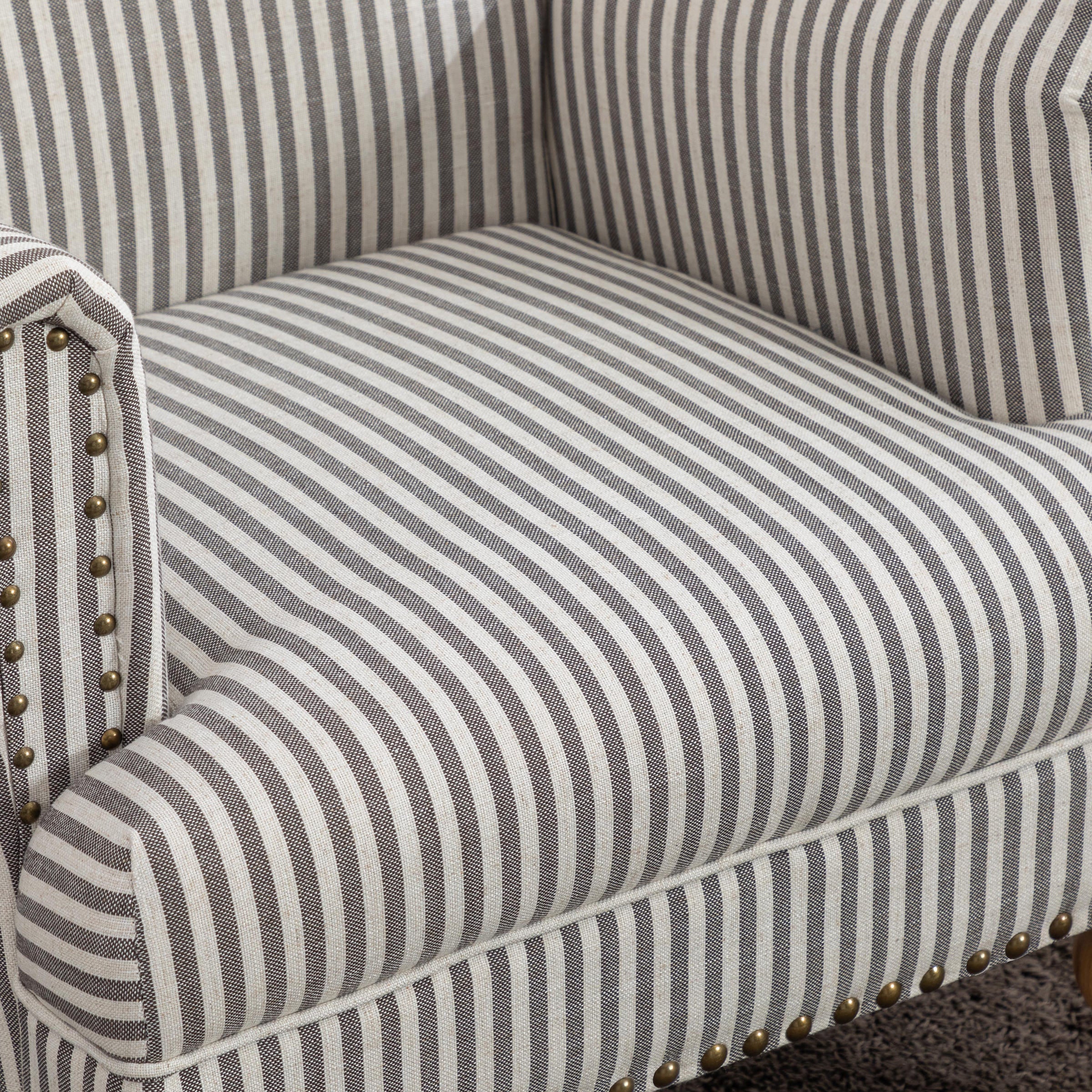 Nailhead Trim Linen Accent Chair 1 PCS - 8330AC - Image 30
