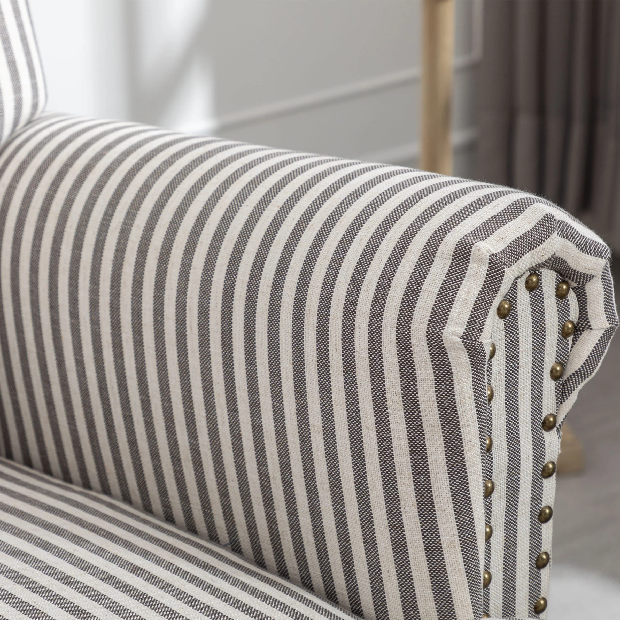 Nailhead Trim Linen Accent Chair 1 PCS - 8330AC - Image 33