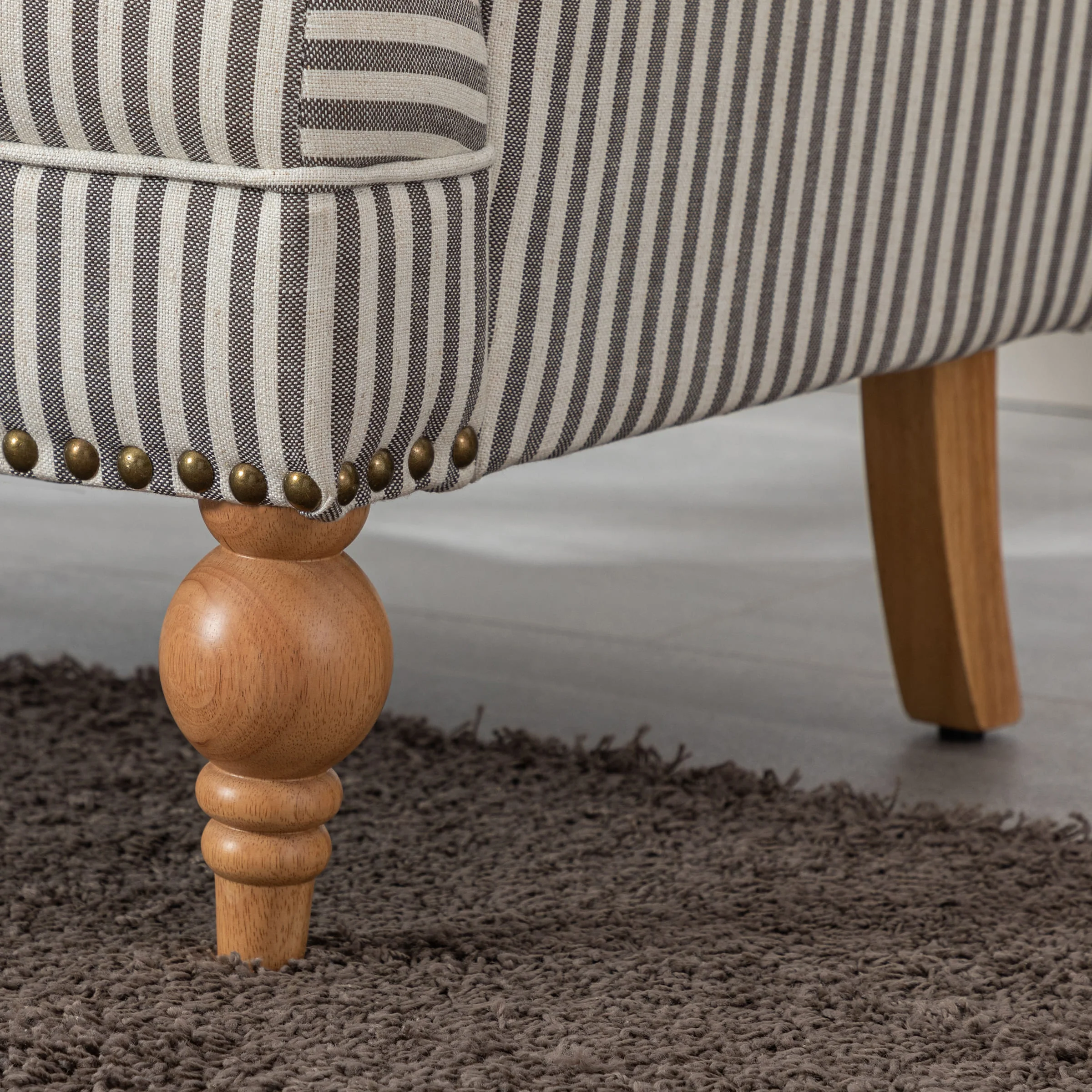Nailhead Trim Linen Accent Chair 1 PCS - 8330AC - Image 34