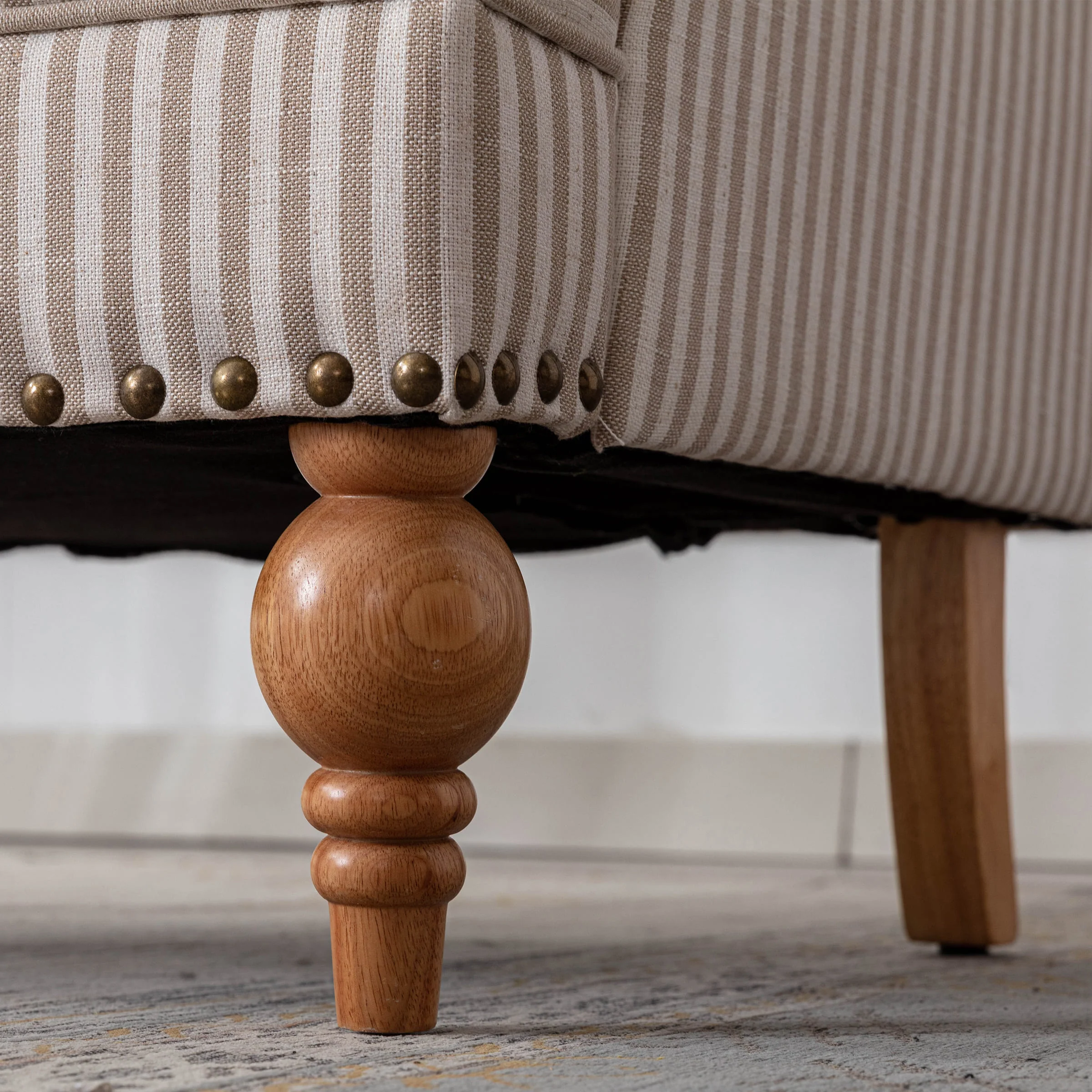 Nailhead Trim Linen Accent Chair 1 PCS - 8330AC - Image 43
