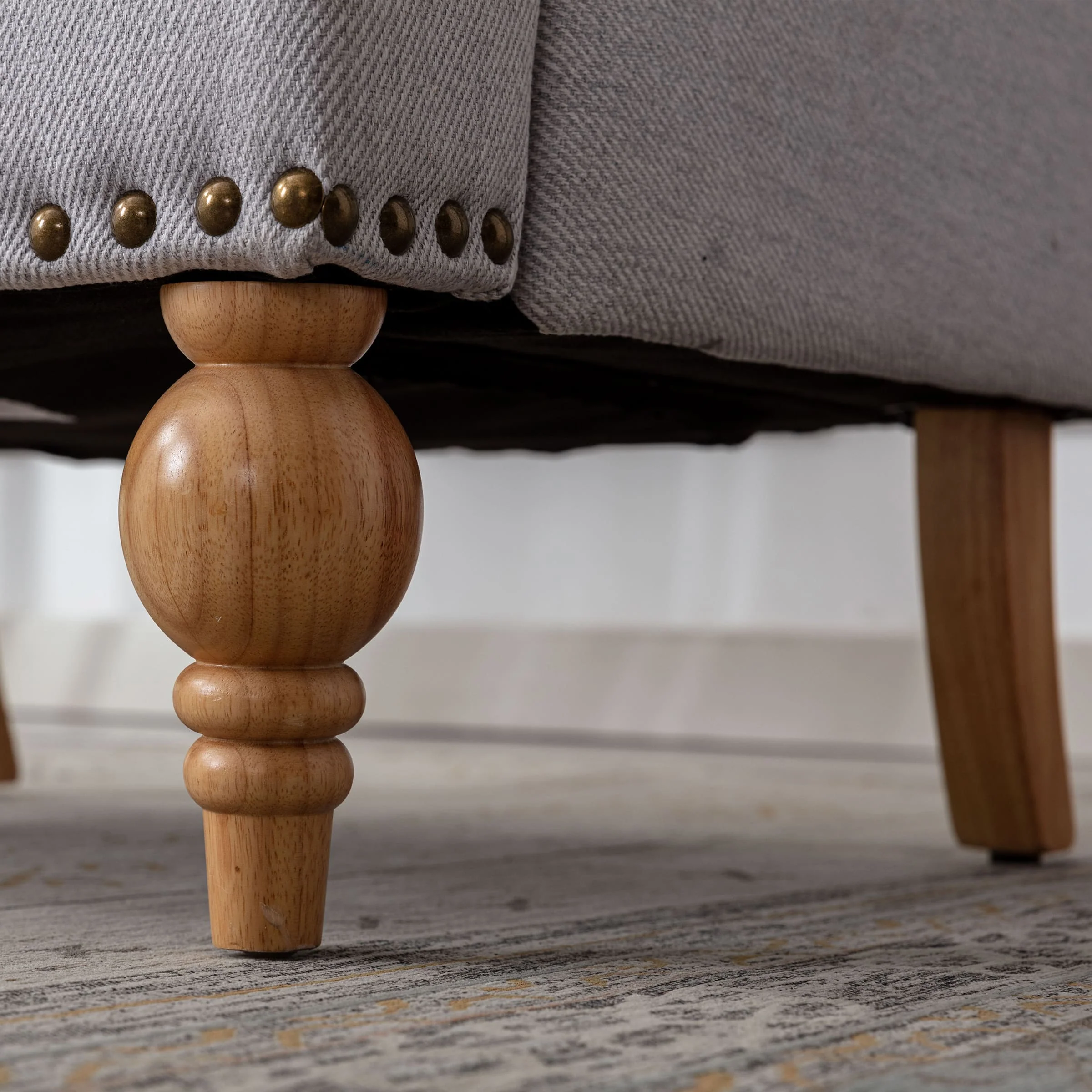 Nailhead Trim Linen Accent Chair 1 PCS - 8330AC - Image 8
