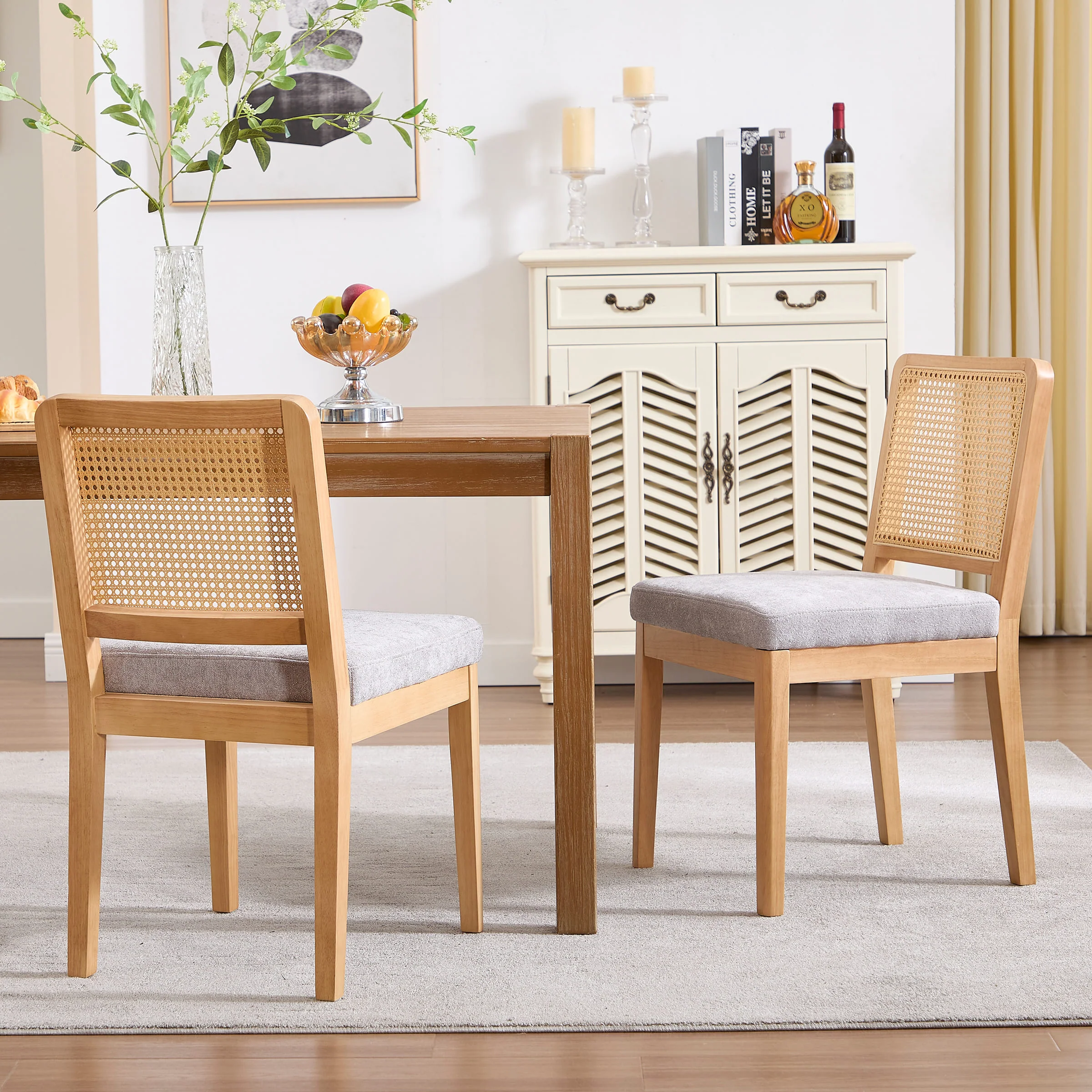 Rattan Back Dining Chairs Set of 2 - 3233DC - Image 10