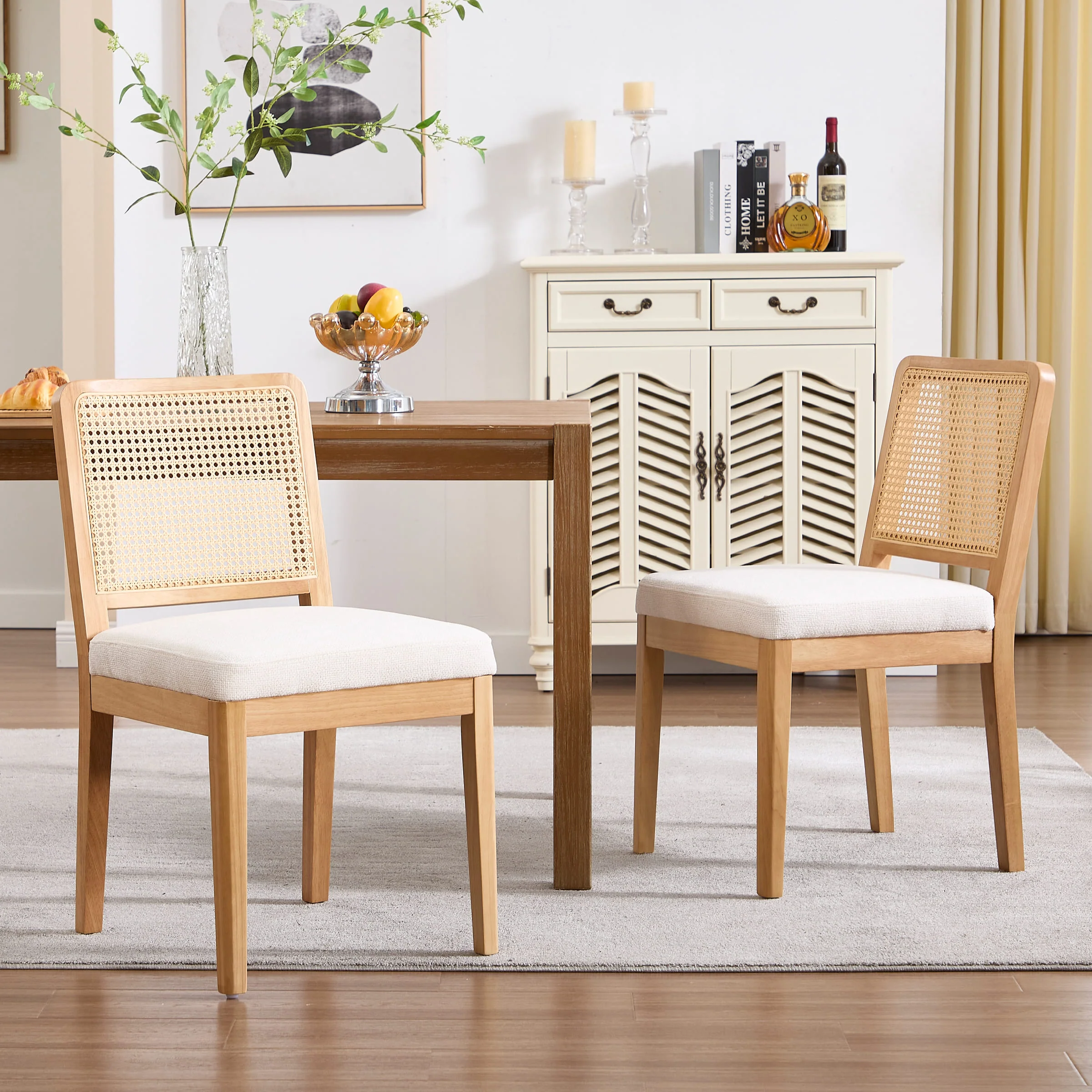 Rattan Back Dining Chairs Set of 2 - 3233DC - Image 14