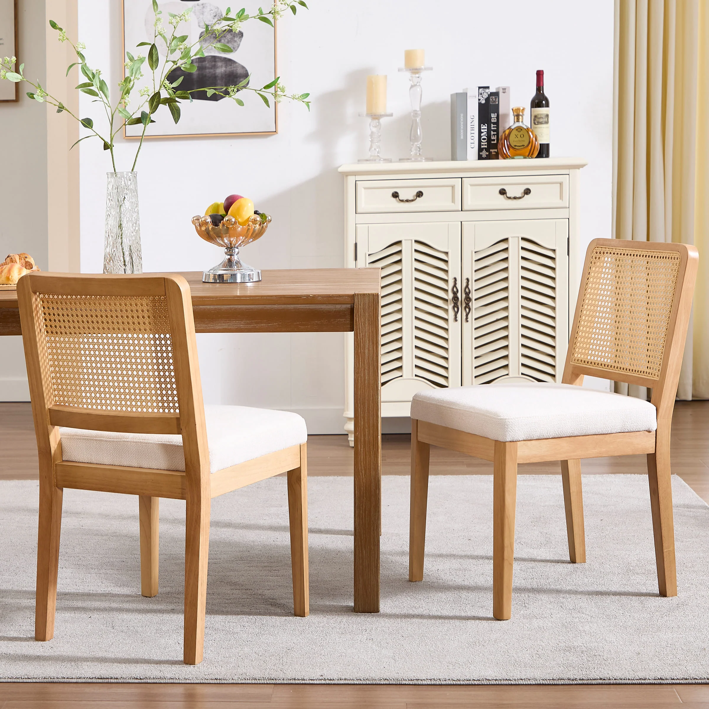 Rattan Back Dining Chairs Set of 2 - 3233DC - Image 15