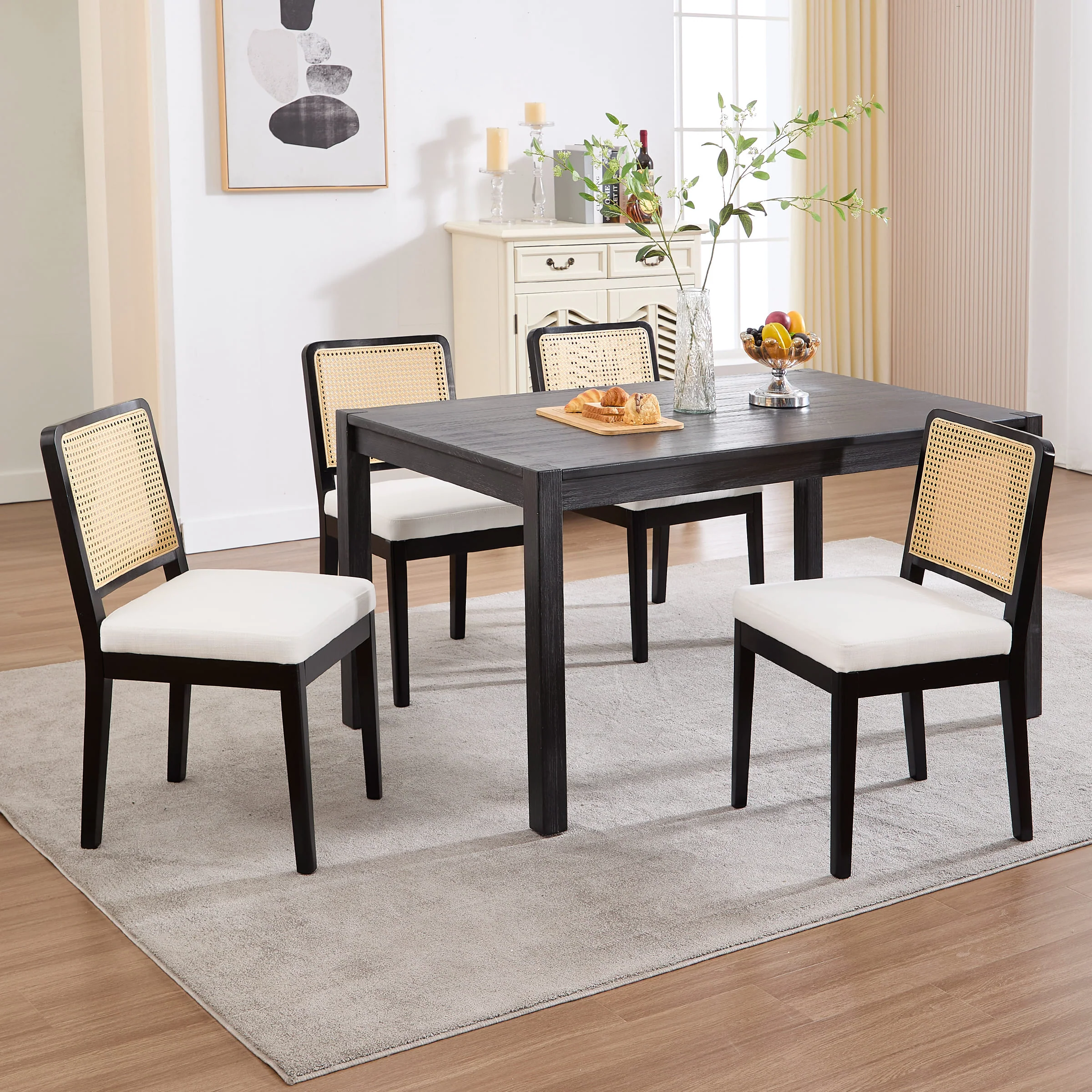 Rattan Back Dining Chairs Set of 2 - 3233DC - Image 2