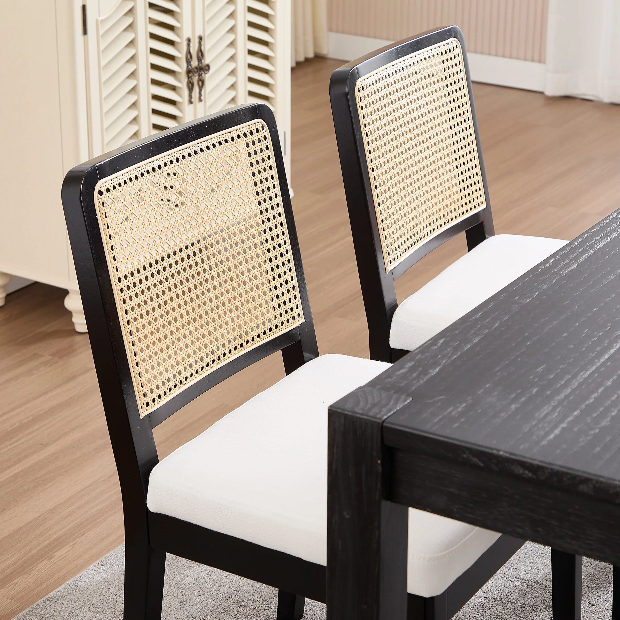Rattan Back Dining Chairs Set of 2 - 3233DC - Image 3