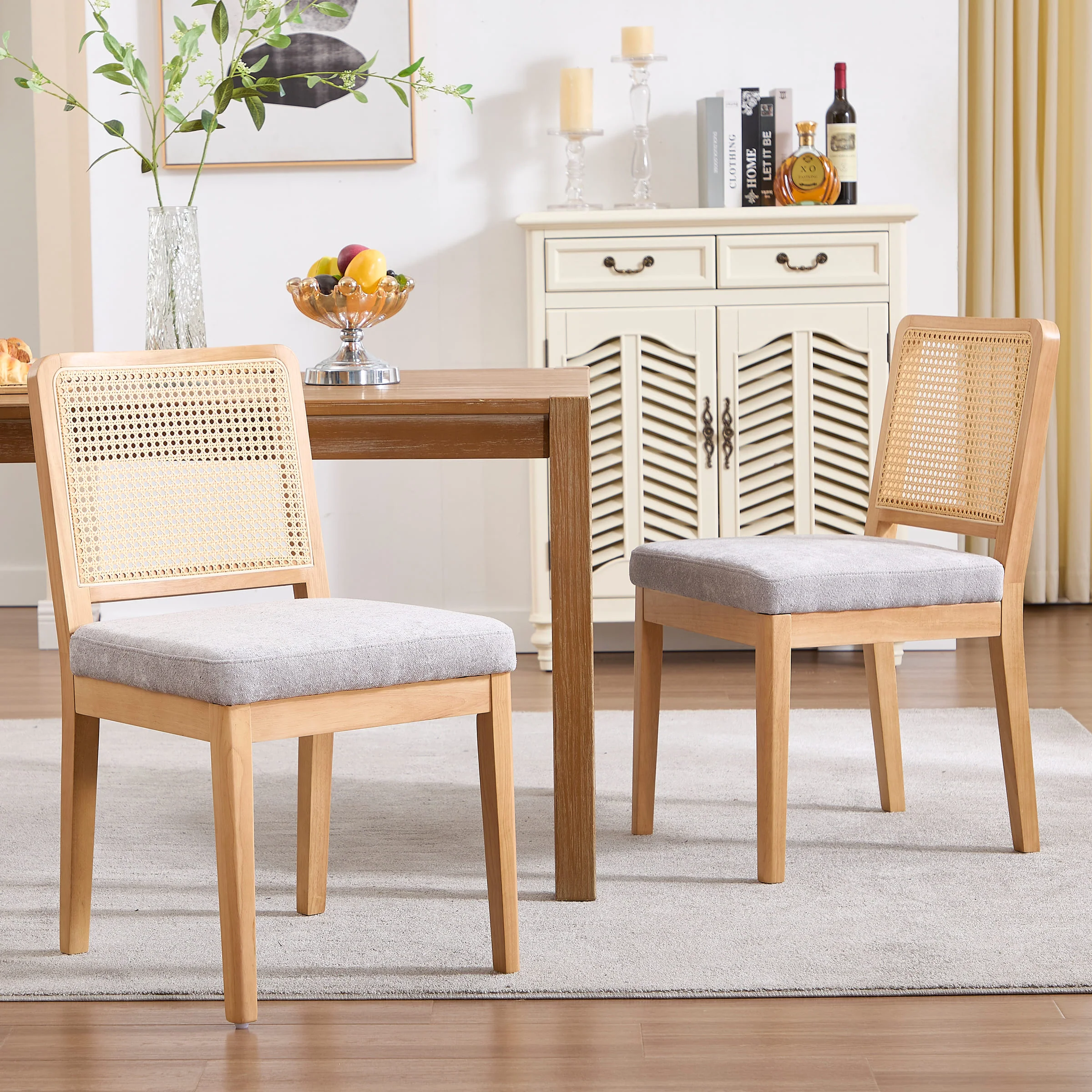 Rattan Back Dining Chairs Set of 2 - 3233DC - Image 9