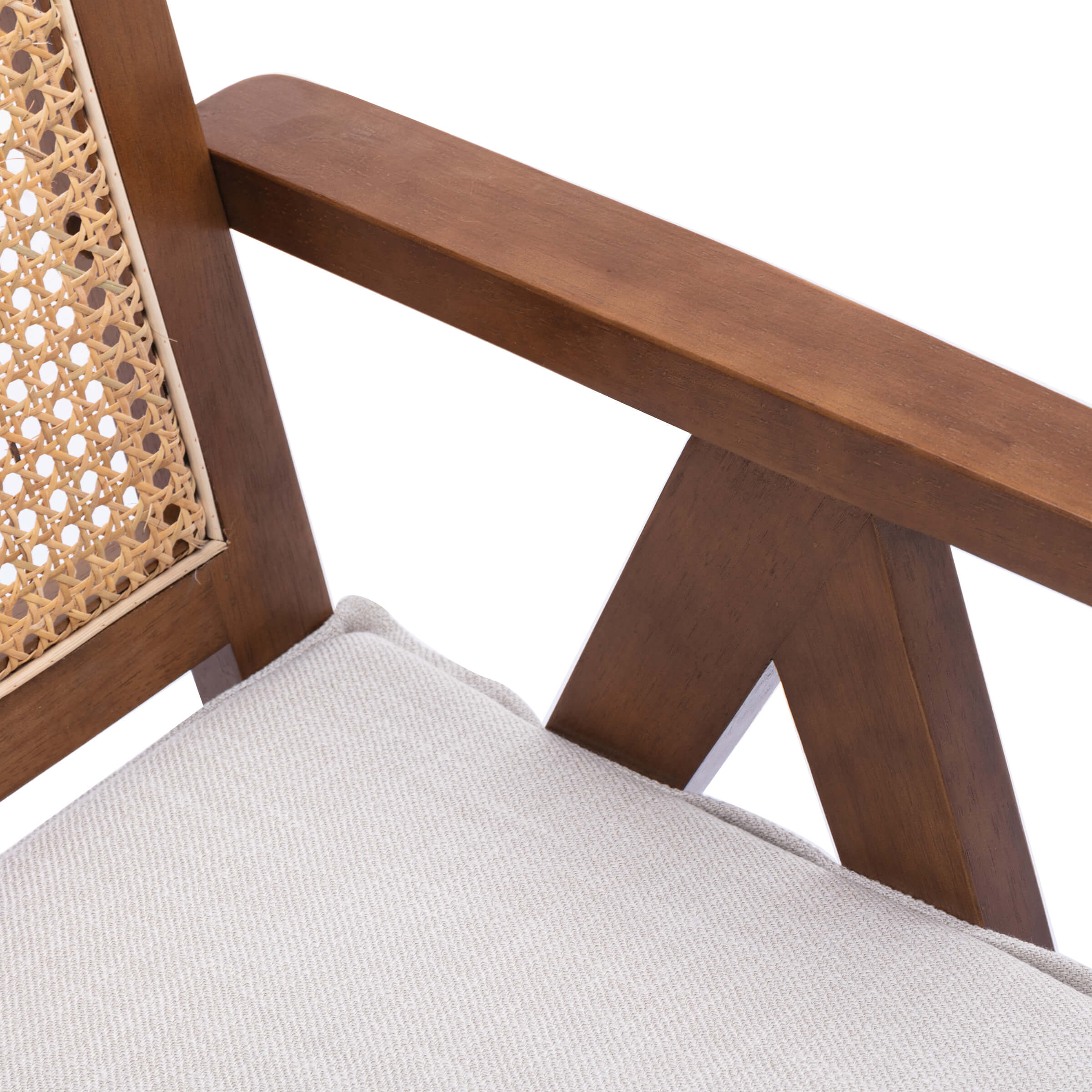 Rattan Back Linen Dining Chairs Set of 2 - 1826DC - Image 19