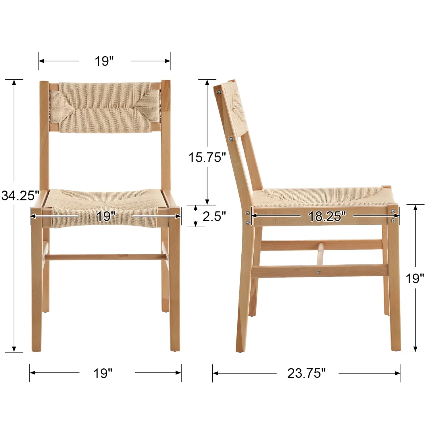 Rattan Dining Chair Set of 2 - 2226DC - Image 14