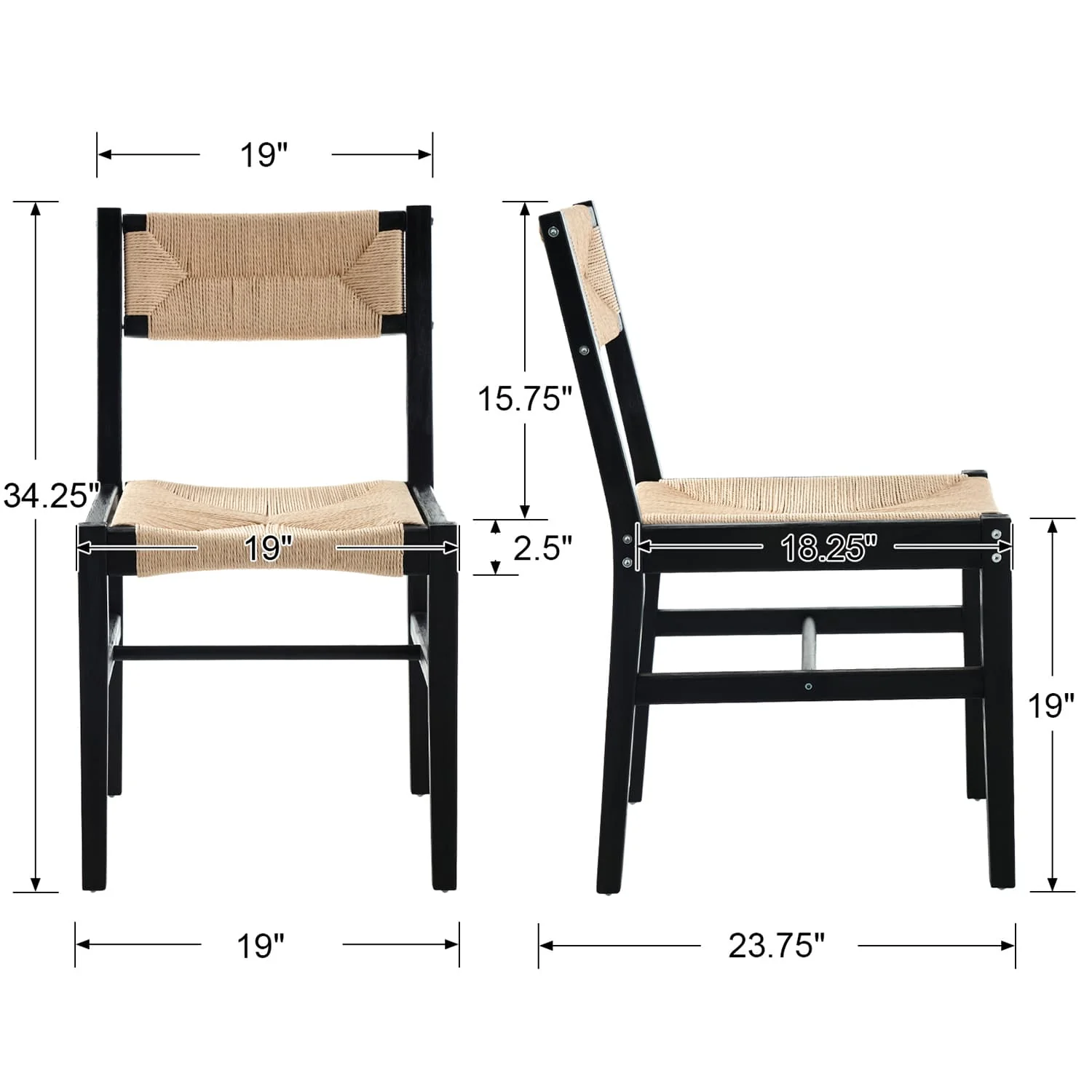Rattan Dining Chair Set of 2 - 2226DC - Image 7