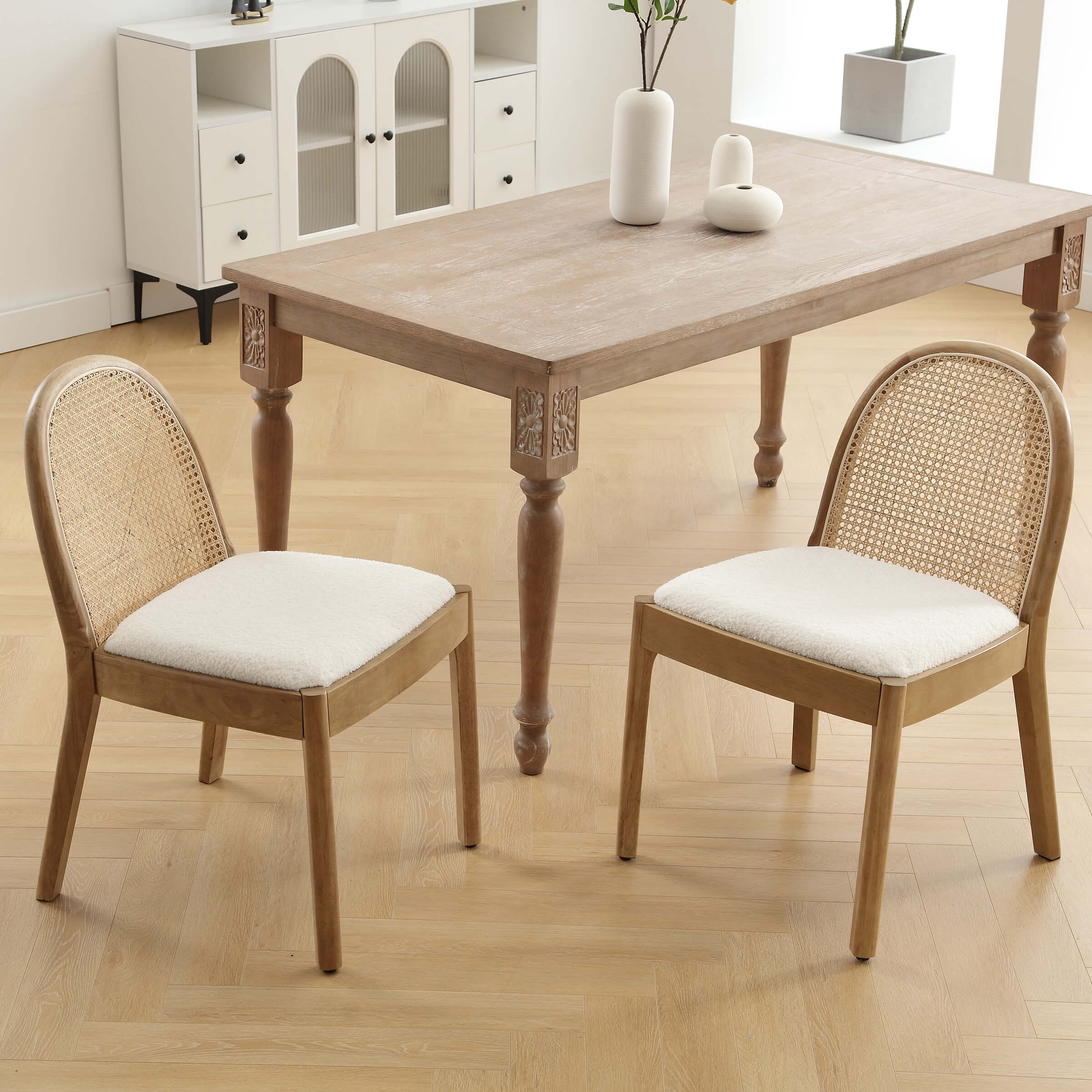 Rattan Upholstered Dining Chairs Set of 2 - 1866DC - Image 19