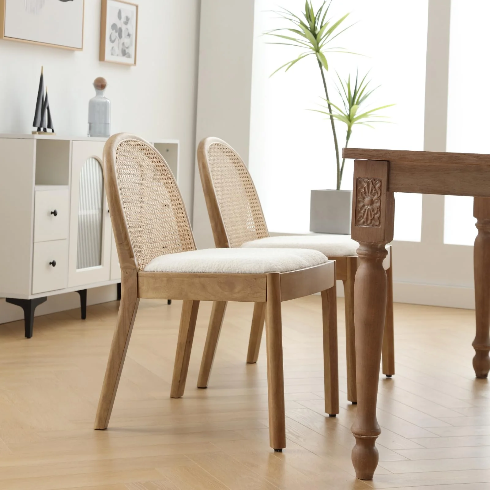 Rattan Upholstered Dining Chairs Set of 2 - 1866DC - Image 20