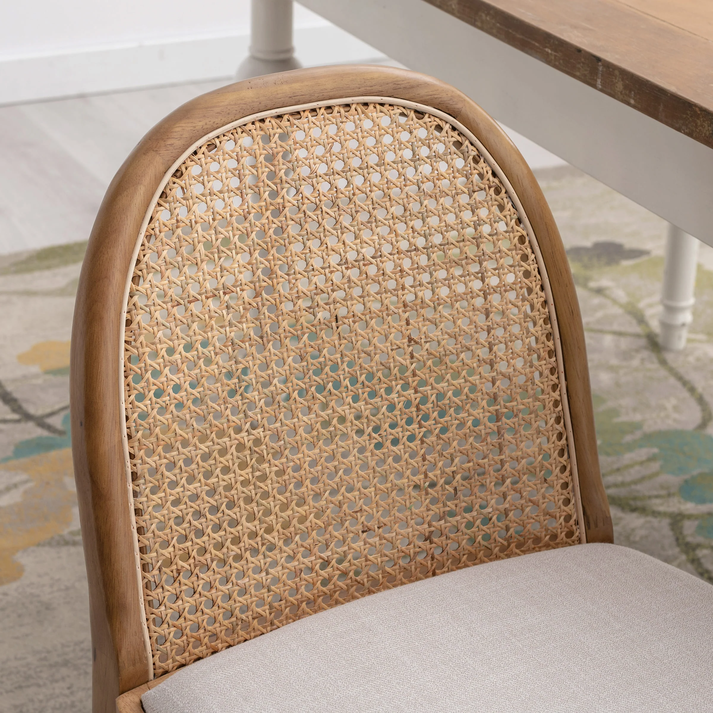 Rattan Upholstered Dining Chairs Set of 2 - 1866DC - Image 7