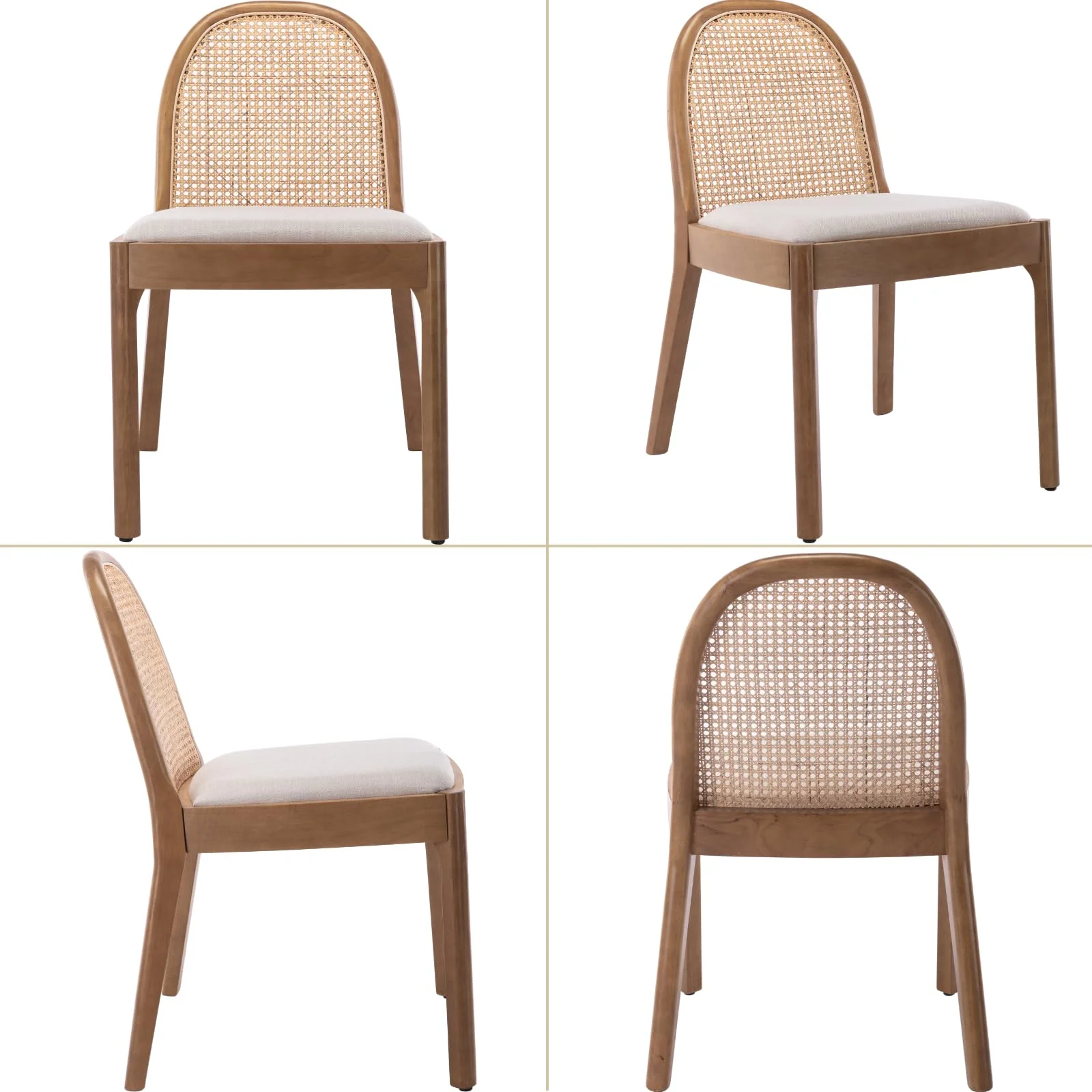 Rattan Upholstered Dining Chairs Set of 2 - 1866DC - Image 9