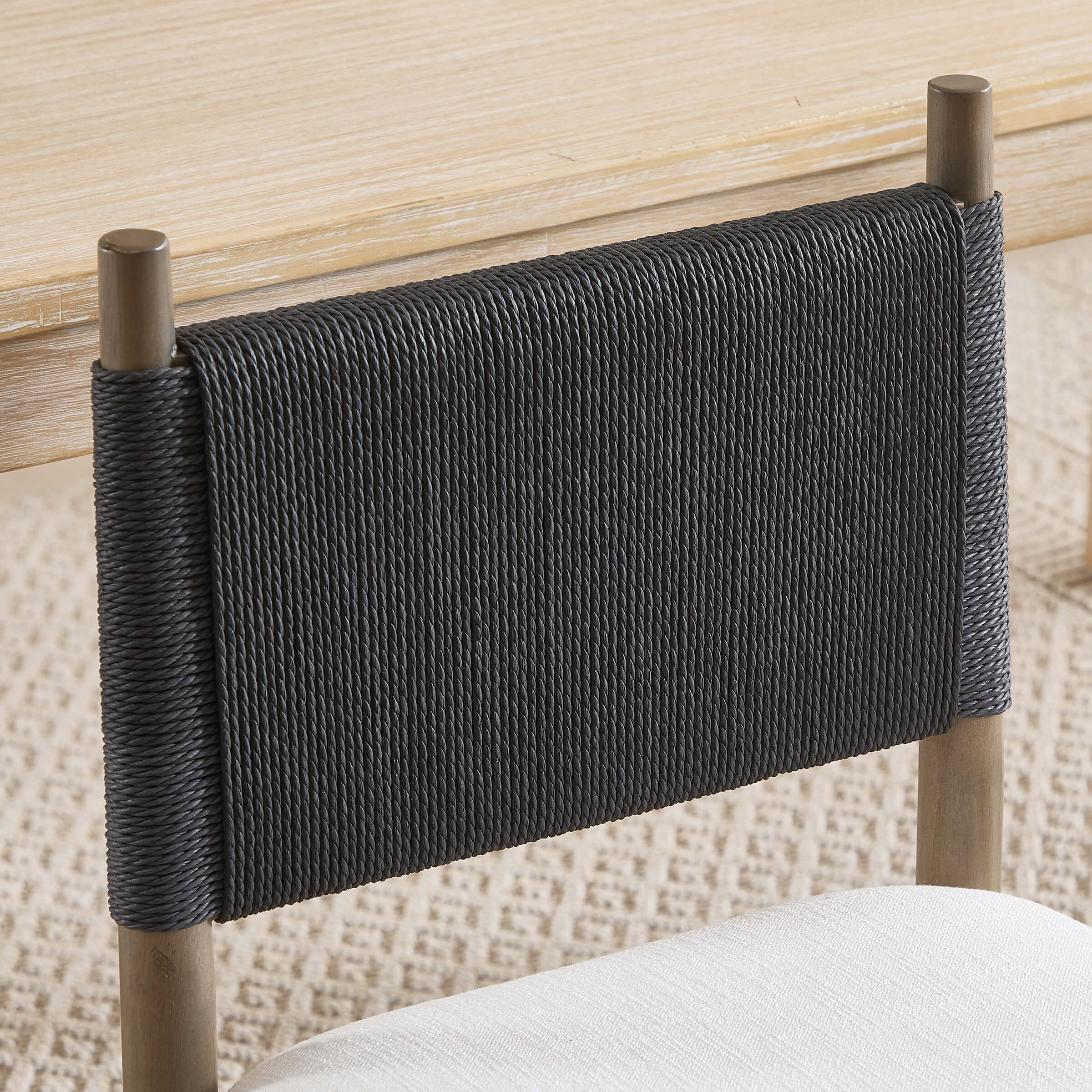 Rope Woven Back Boho Dining Chairs Set of 2 - 1021DC - Image 12