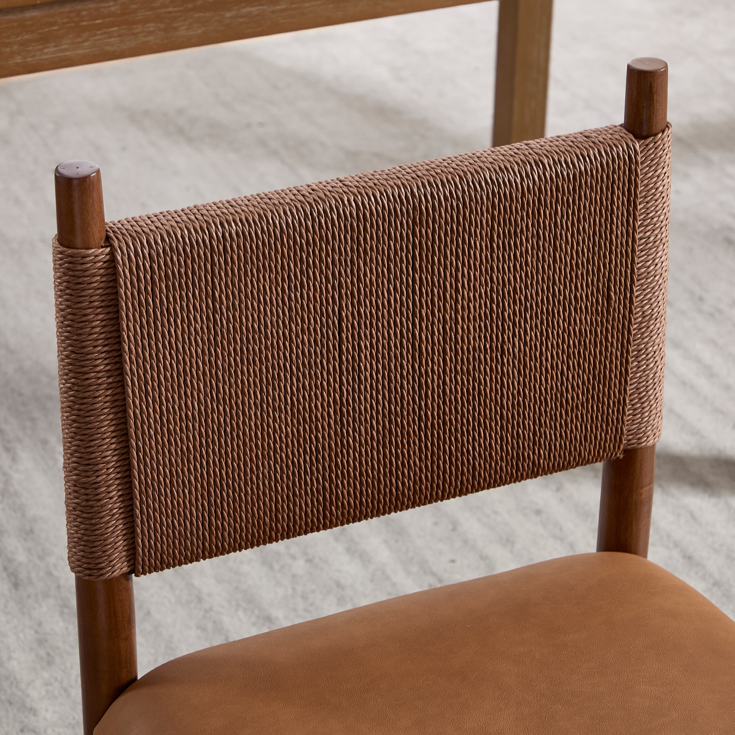 Rope Woven Back Boho Dining Chairs Set of 2 - 1021DC - Image 20