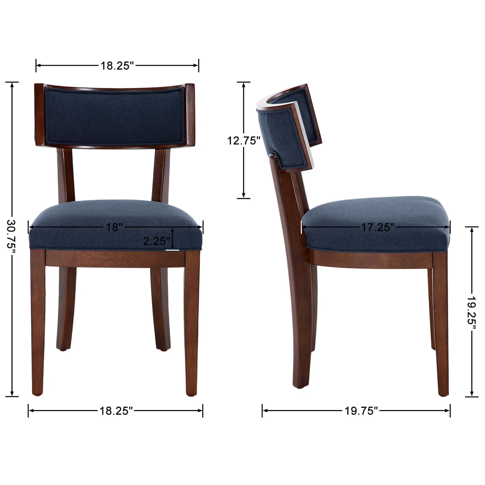 Solid Wood Dining Chairs Set of 2 - X061DC - Image 10