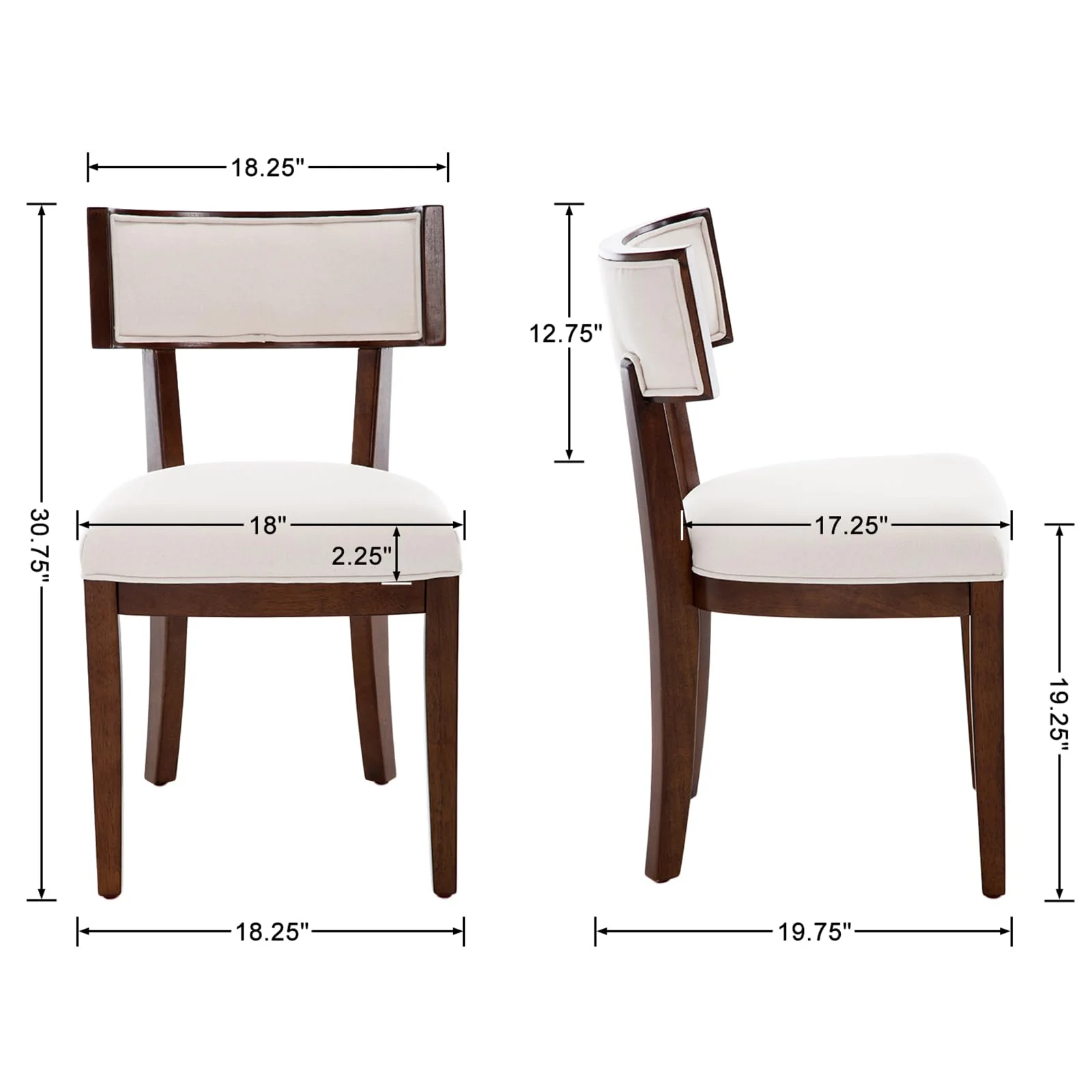 Solid Wood Dining Chairs Set of 2 - X061DC - Image 19