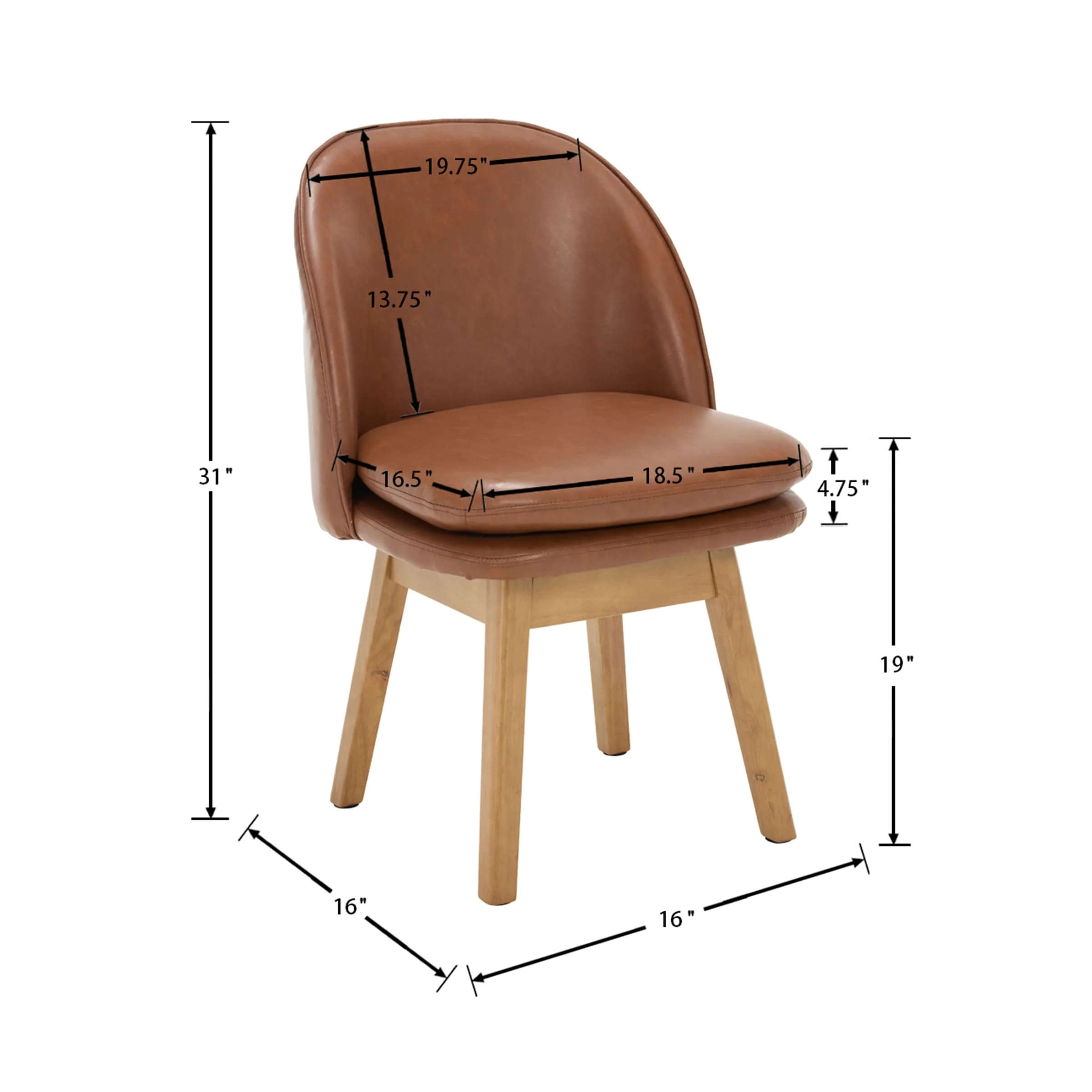 Swivel Dining Chairs with Beech Wood Legs Set of 2 - 3003DC - Image 17