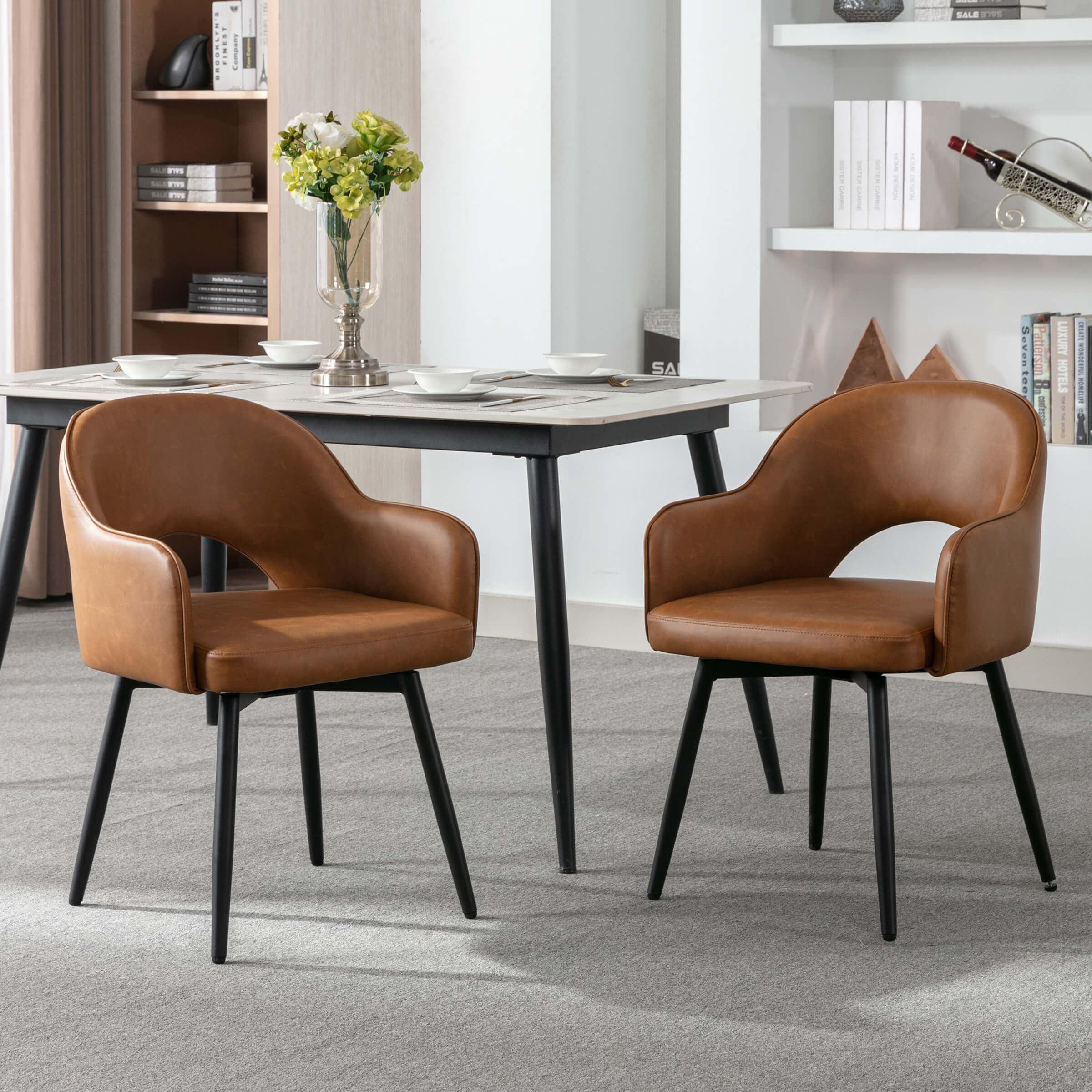 Swivel Kitchen Dining Chairs Set of 2 - 19027DC - Image 18