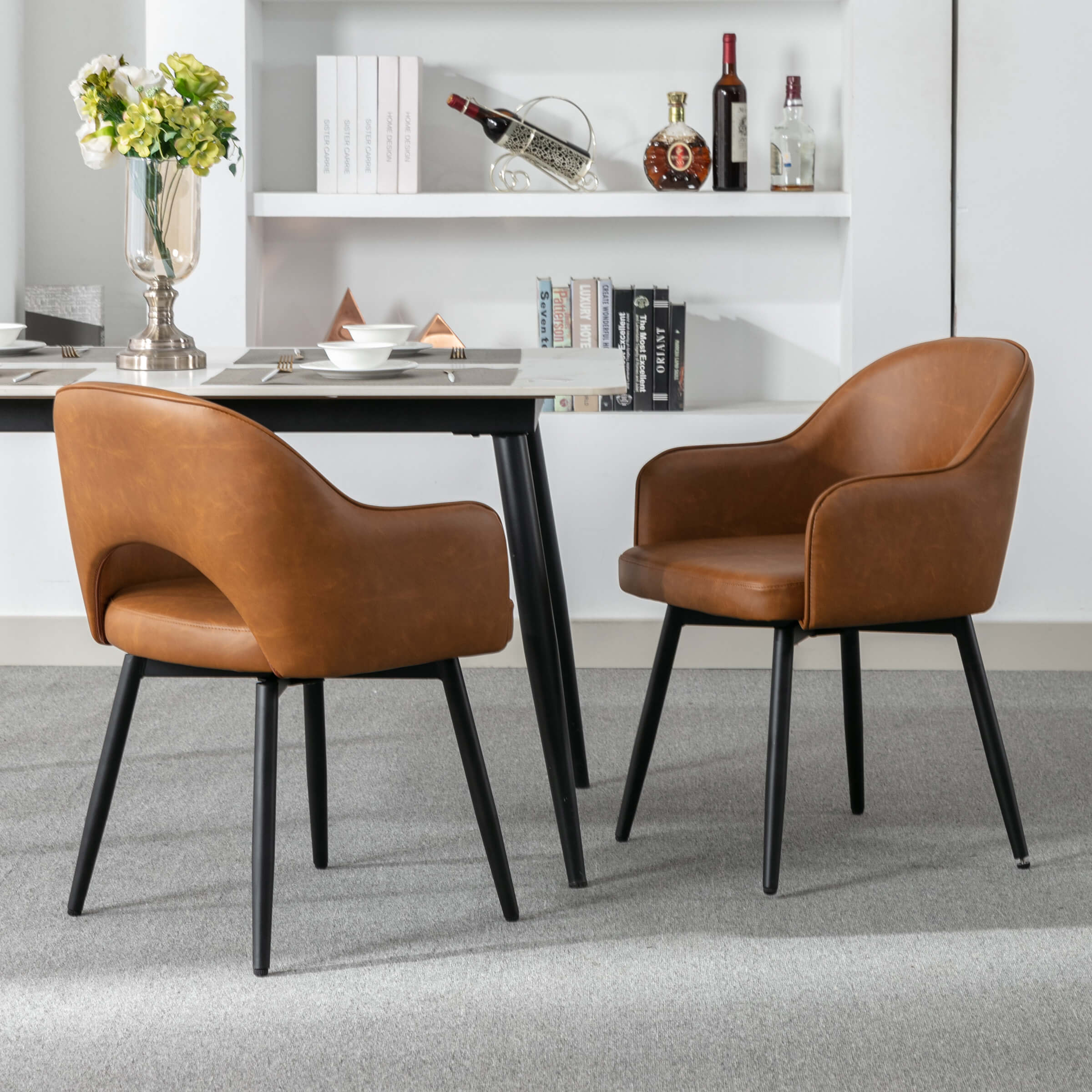 Swivel Kitchen Dining Chairs Set of 2 - 19027DC - Image 19