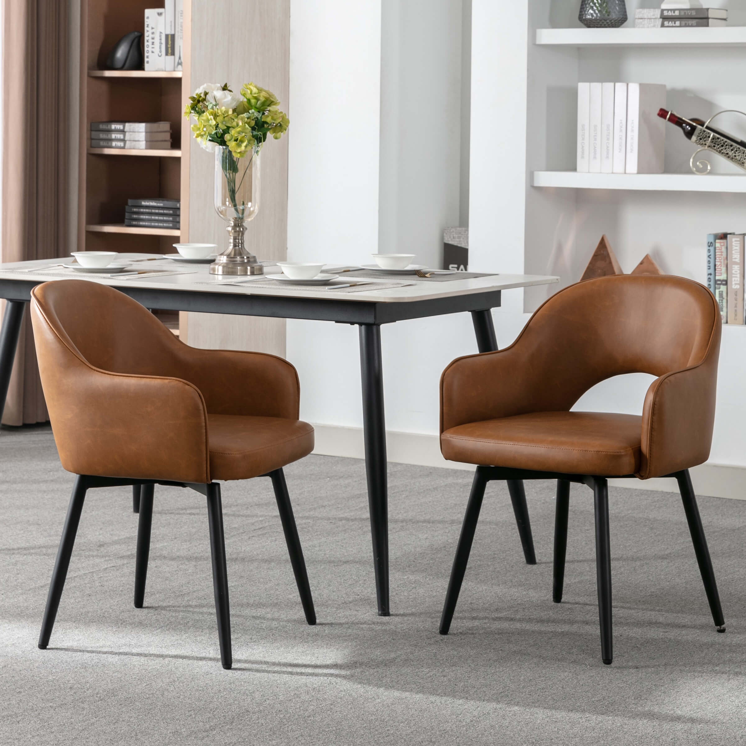 Swivel Kitchen Dining Chairs Set of 2 - 19027DC - Image 20