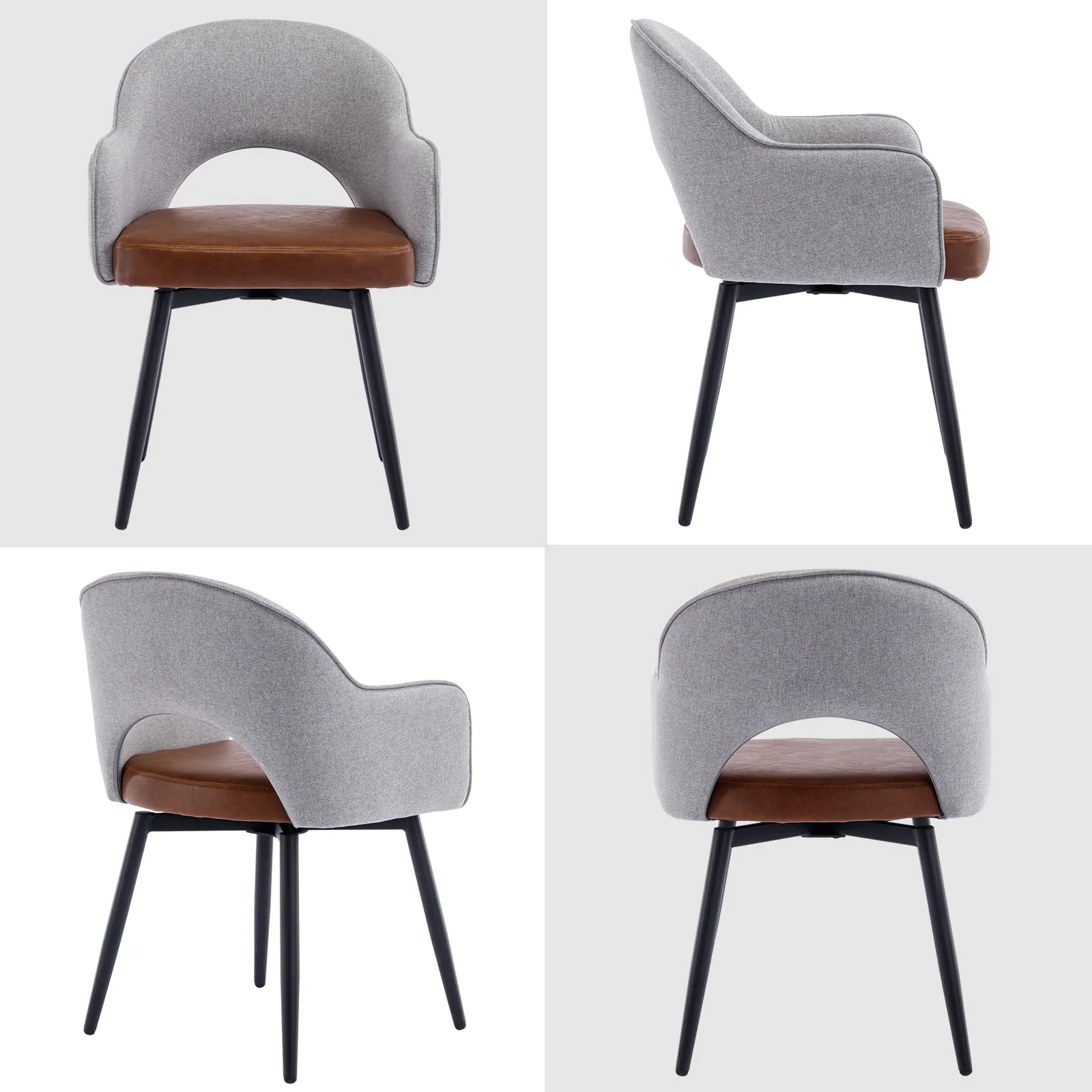 Swivel Kitchen Dining Chairs Set of 2 - 19027DC - Image 9