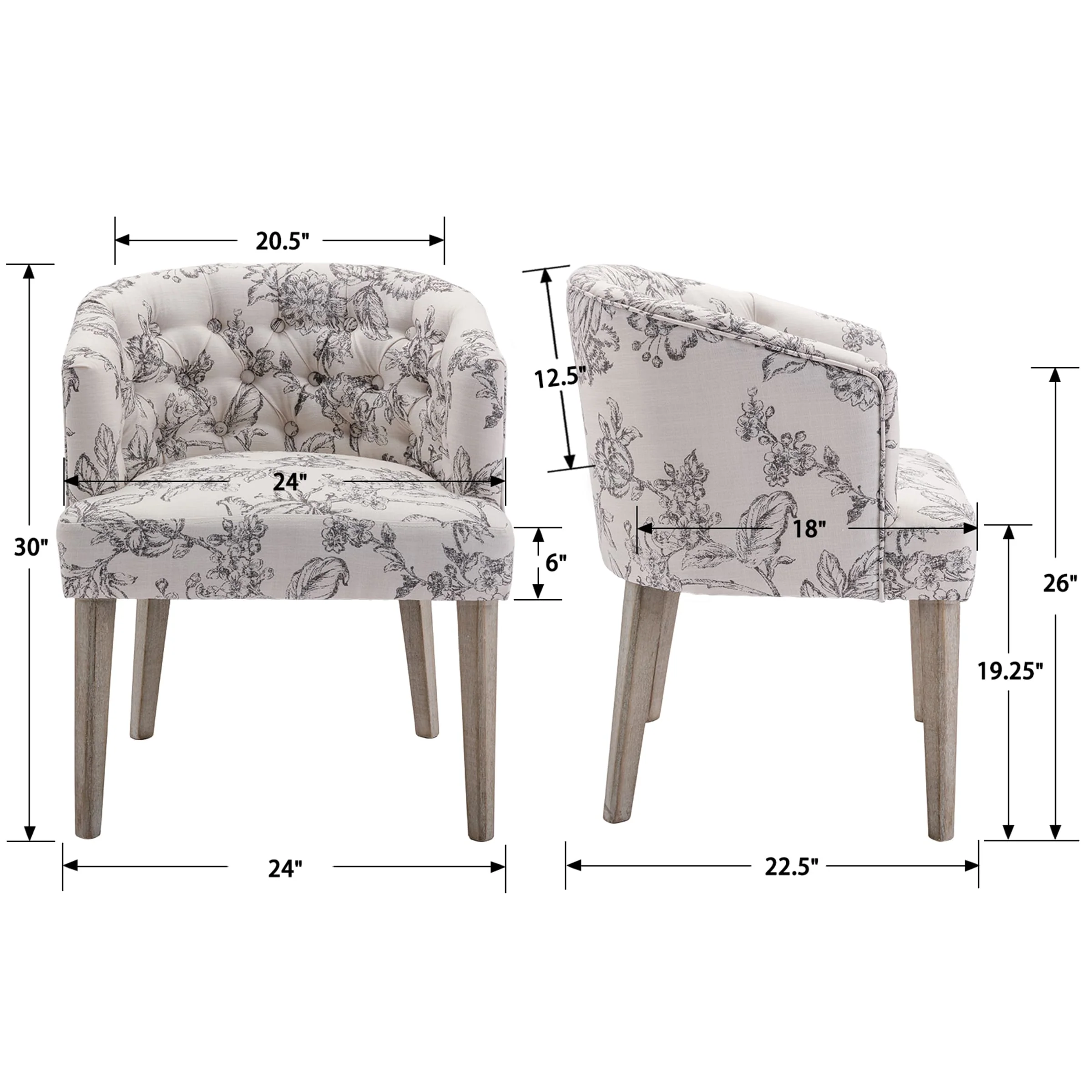 Tufted Back Dining Chairs Set of 2 - 1946DC - Image 10
